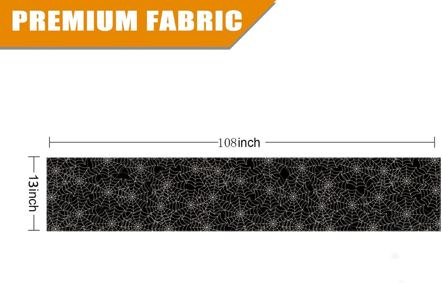 Halloween Table Runner Spider Web Black Linen Table Runners for Seasonal Holidays Indoor Outdoor Kitchen Dining Party Home Decor 13 x 108 Inch