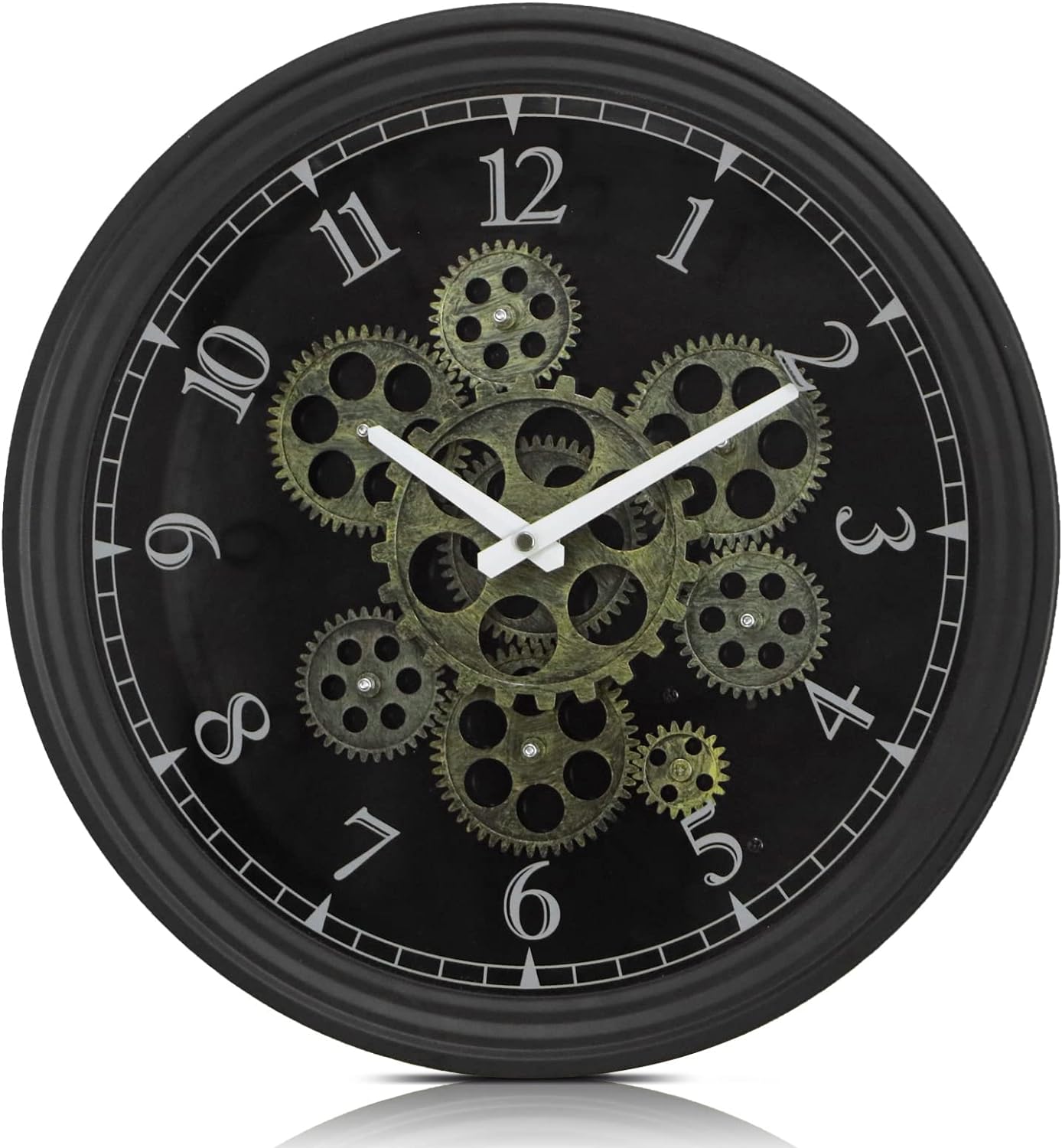 CLXEAST 15 Inch Real Moving Gear Wall Clock, Vintage Industrial Steampunk Metal Wall Clocks for Living Room Decor,Kitchen, Home Office,House Warming Gifts New Home