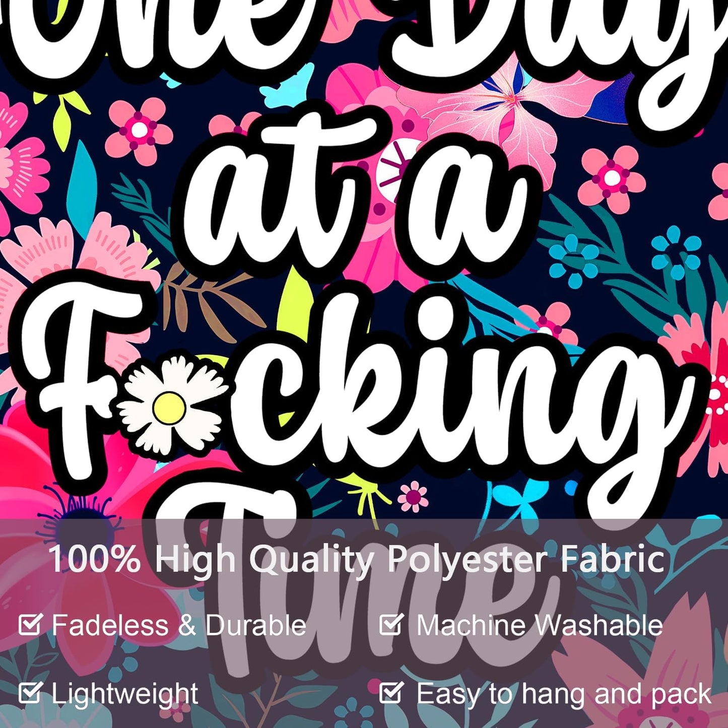 ADDWel Blacklight Floral Tapestry, Hippie Flower Tapestry Glow In The Dark, UV Reactive Black Light Upright Posters Wall Hanging for Bedroom Dorm Living Room Backdrop Decor