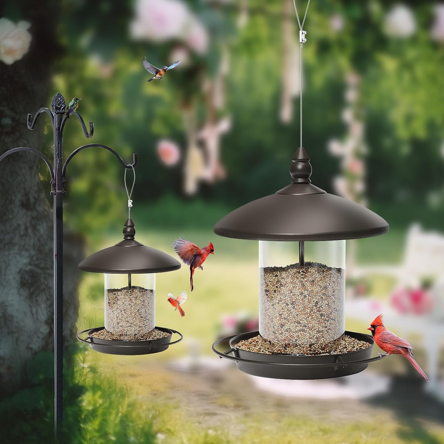 Pack of 2 Bird Feeder for Backyard Birds. Bronze
