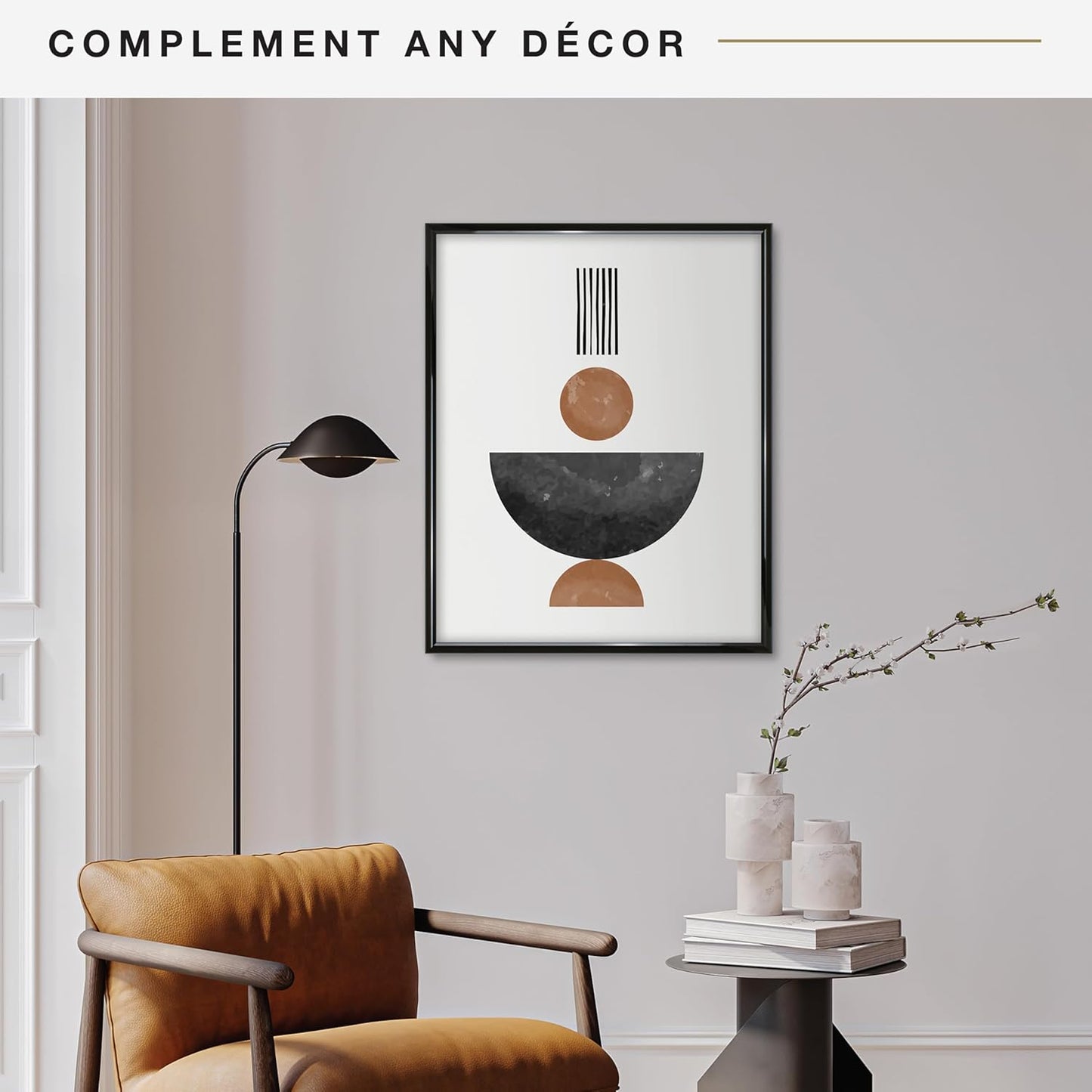 MCS Trendsetter 24x30 Poster Frame Black High-Gloss, Vertical & Horizontal Wall Hanging Large Picture Frame for Photos, Posters & Art Prints (1-Pack)