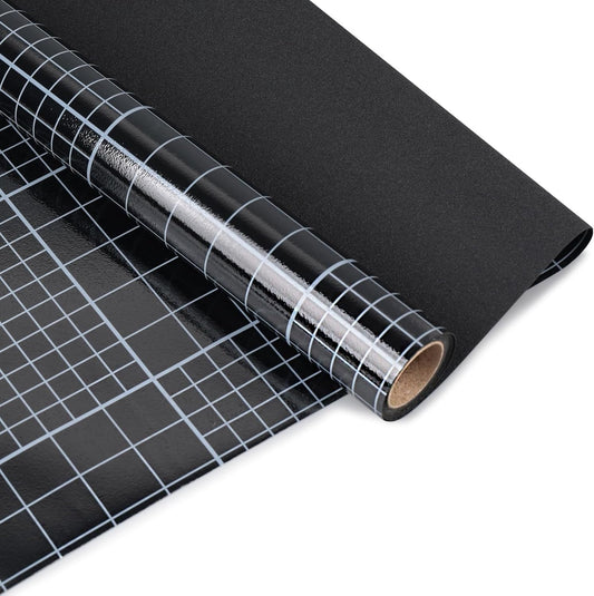 HIDBEA Blackout Window Film,100% Light Blocking Room Darkening Window Privacy Film,Frosted Glass Window Film Heat Control, Removable Window Cover Tint for Day Sleep (Black,17.7in x 6.5ft)