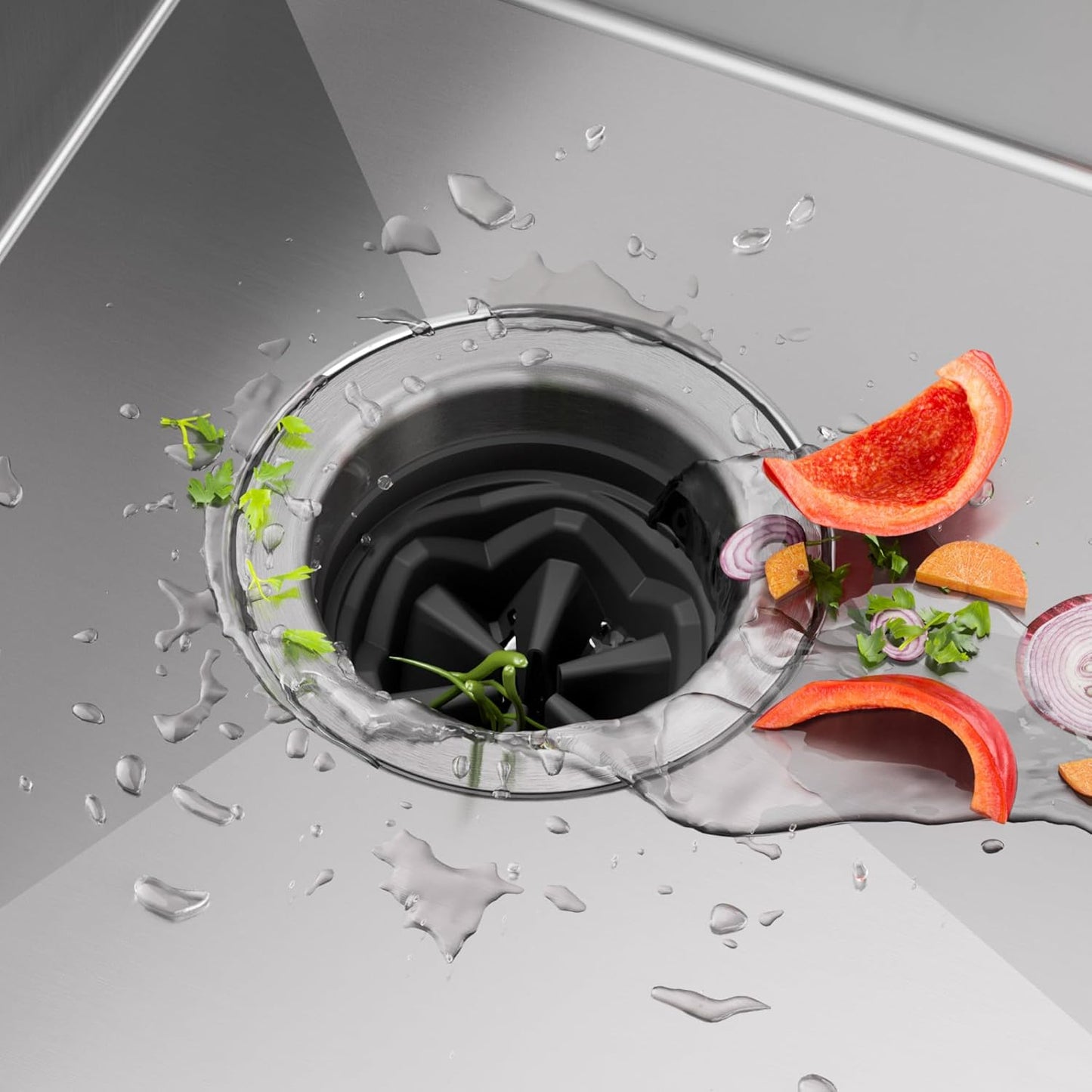 KRAUS® WasteGuard™ High-Speed 1/2 HP Continuous Feed Ultra-Quiet Motor Garbage Disposal with Power Cord and Flange Included and Universal Mount