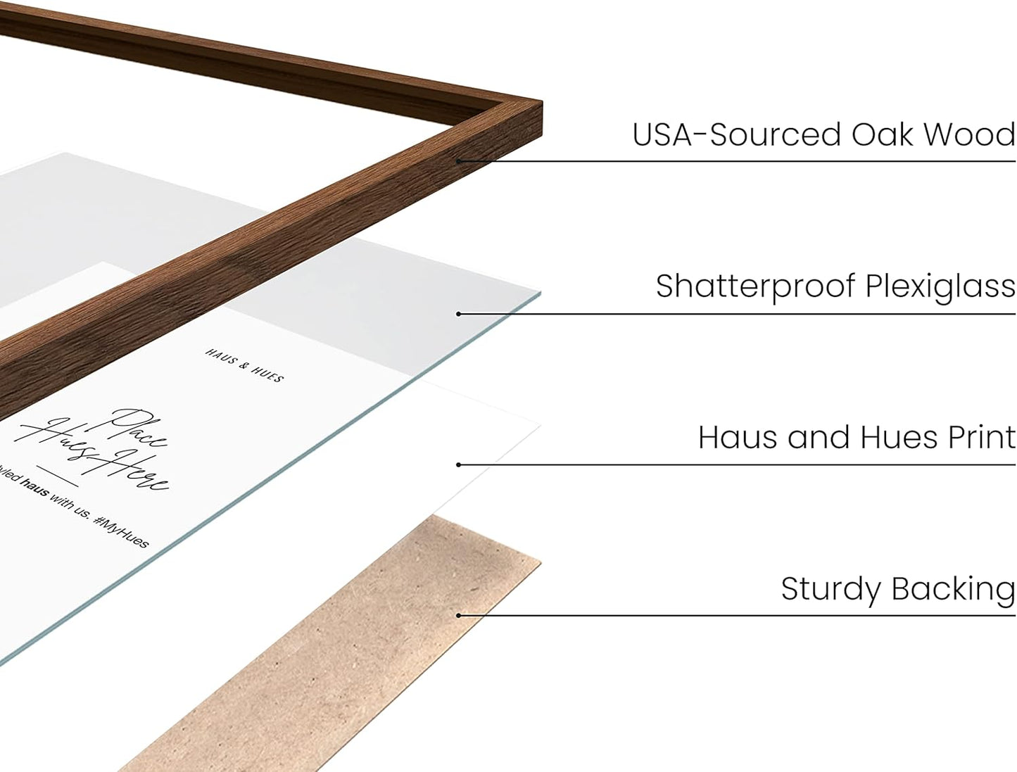 HAUS AND HUES Two 8x10, Three 12x16 - Framed Walnut