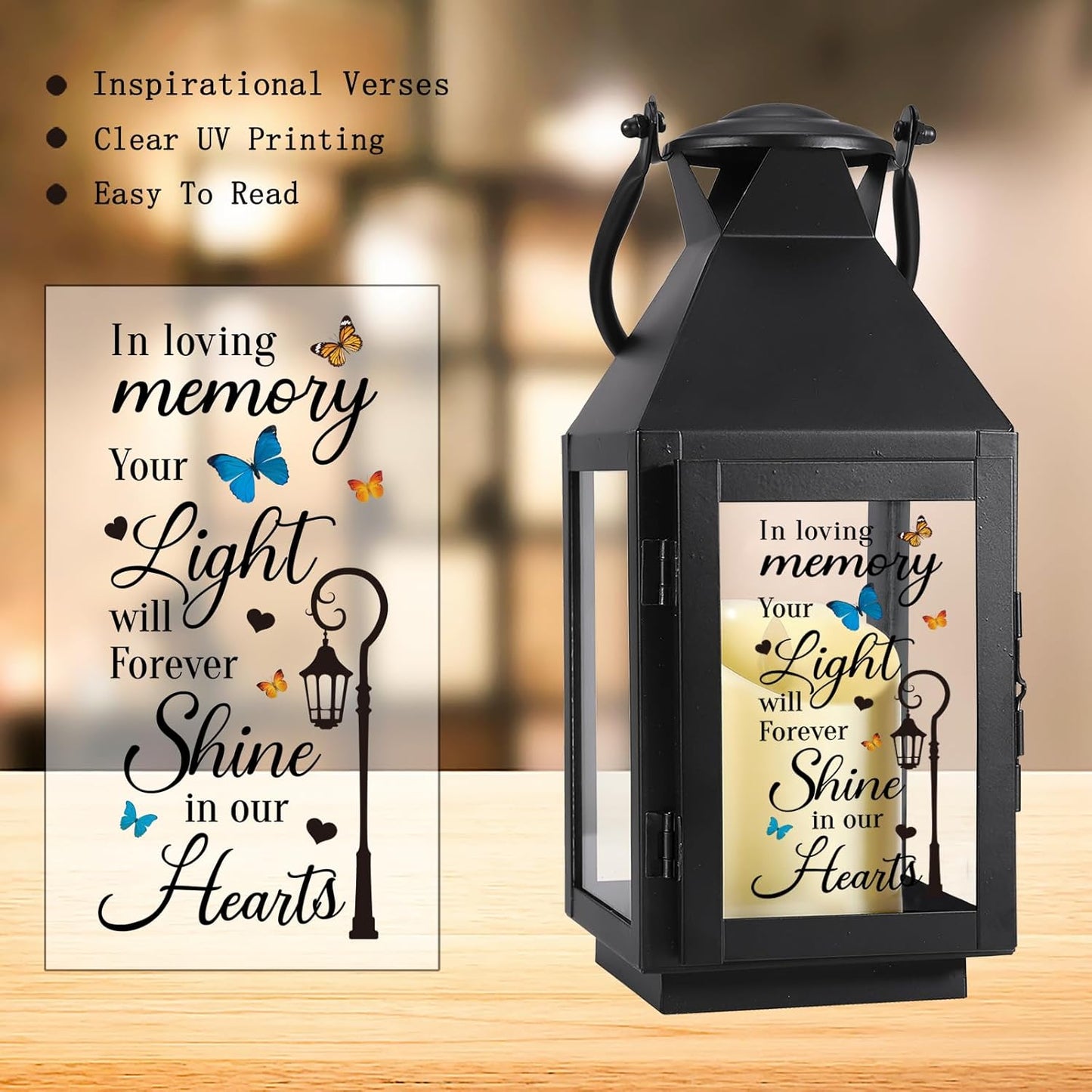Memorial Lantern, Sympathy Gifts for Loss of Mom/Dad/Loved One, Bereavement Gifts, in Memory of Loved One Gifts, Remembrance Gifts for Loss, Celebration of Life, Memorial Gifts, Funeral Gifts