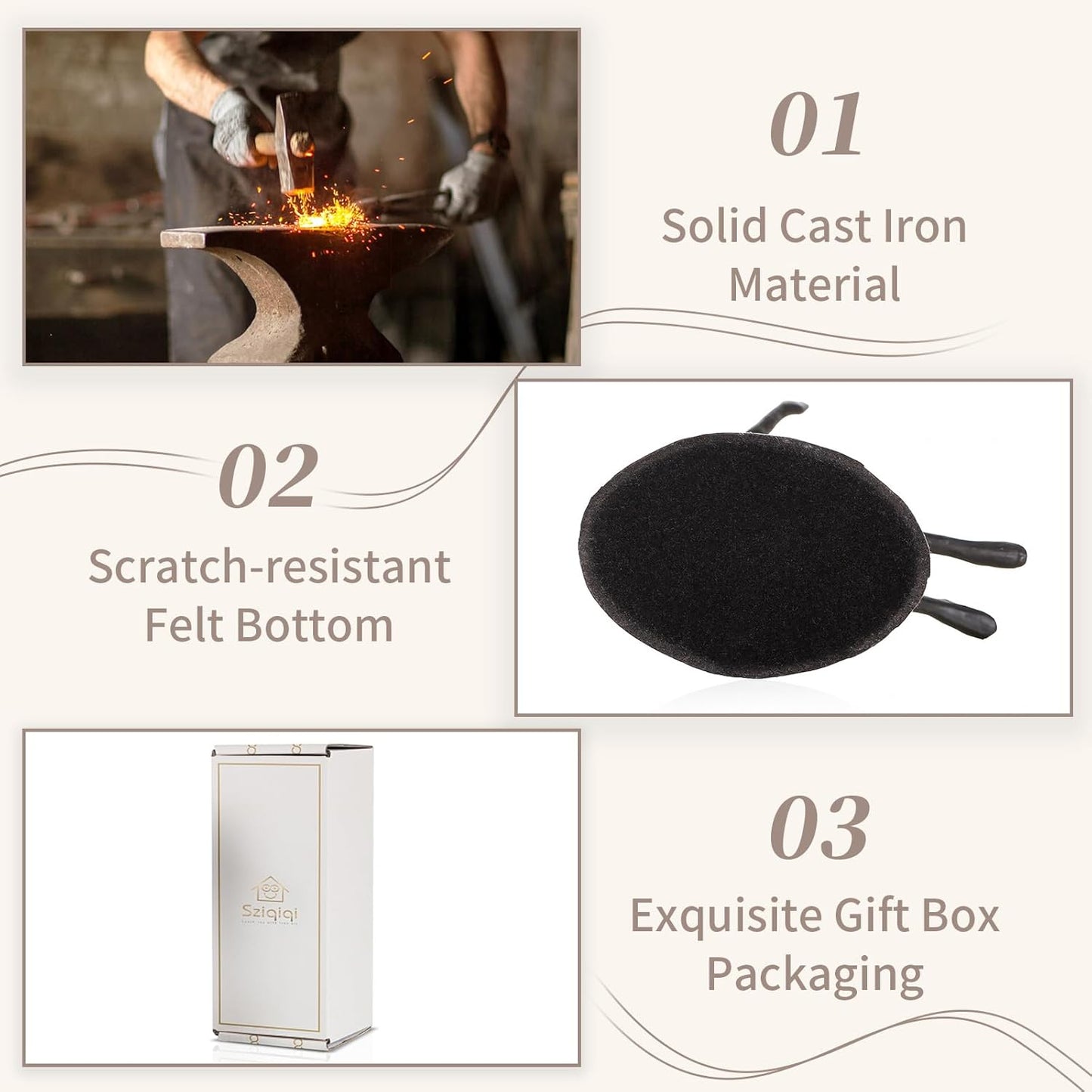 Sziqiqi Anniversary Wedding Gift for Couple: Iron 6th Anniversary Wedding Gifts for Her - Unique Couple Sculpture Iron Gifts for 6 Year - Cast Iron Statue for Women Him Wife