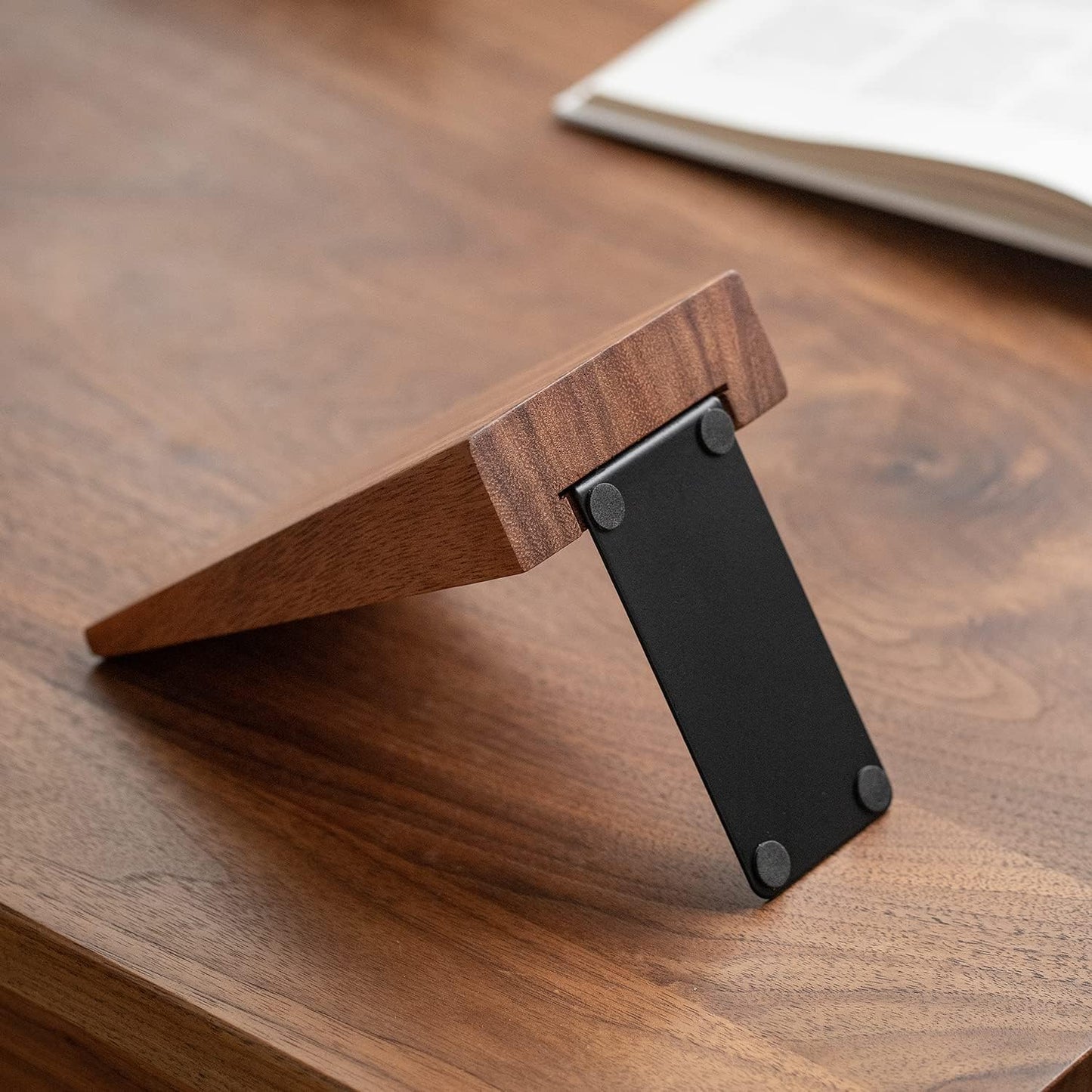 Muso Wood Book Ends, Thickened Wooden Bookends for Heavy Books, Creative Decorative Bookends for Shelves, Non-Skid Book Ends, Handmade Acacia Wood Bookends