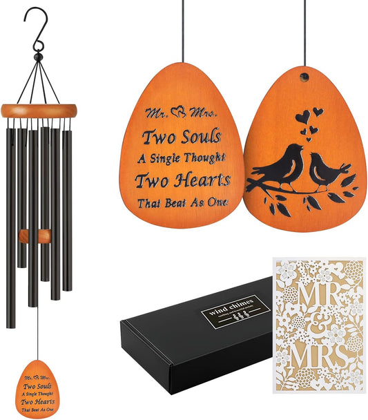 Wedding Gifts for Couple 2025,Married Gifts for Newlywed Mr. and Mrs. Wind Charms,Wedding Wind Chime,Engagement Gift idea for Couple Home
