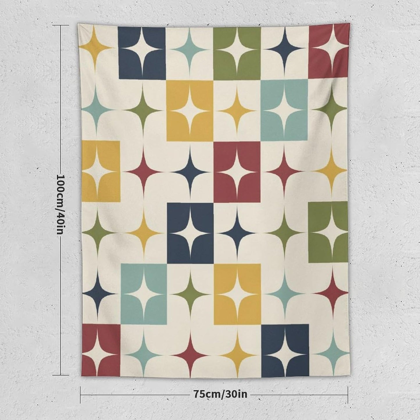 ICMOLYYENLO Boho Medieval Cat Tapestry, Abstract Atomic Starburst Geometric Aesthetic Art Wall Hanging For Bedroom Living Room Dormitory 30x40 Inches