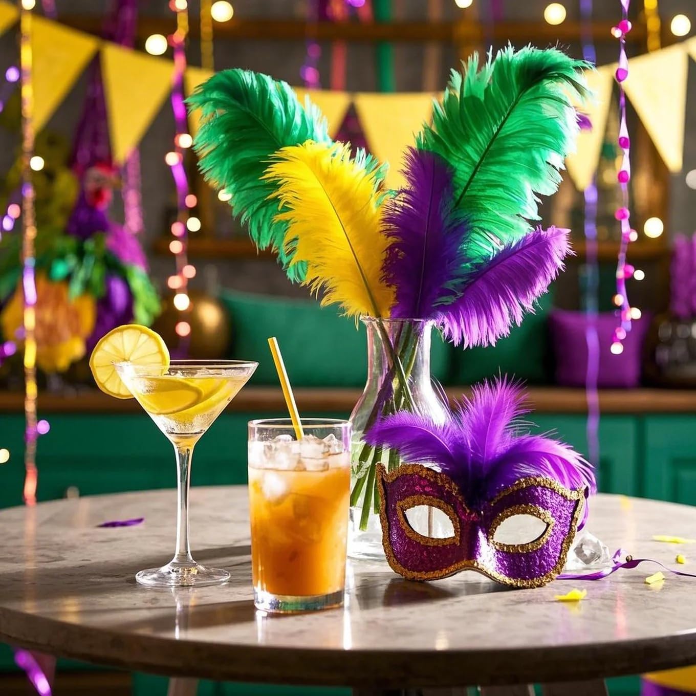 THARAHT Light Yellow Ostrich Feathers 12pcs Natural Bulk 8-10Inch 20cm-25cm for Wedding Party Centerpieces Easter Gatsbi and Home Decoration Feathers