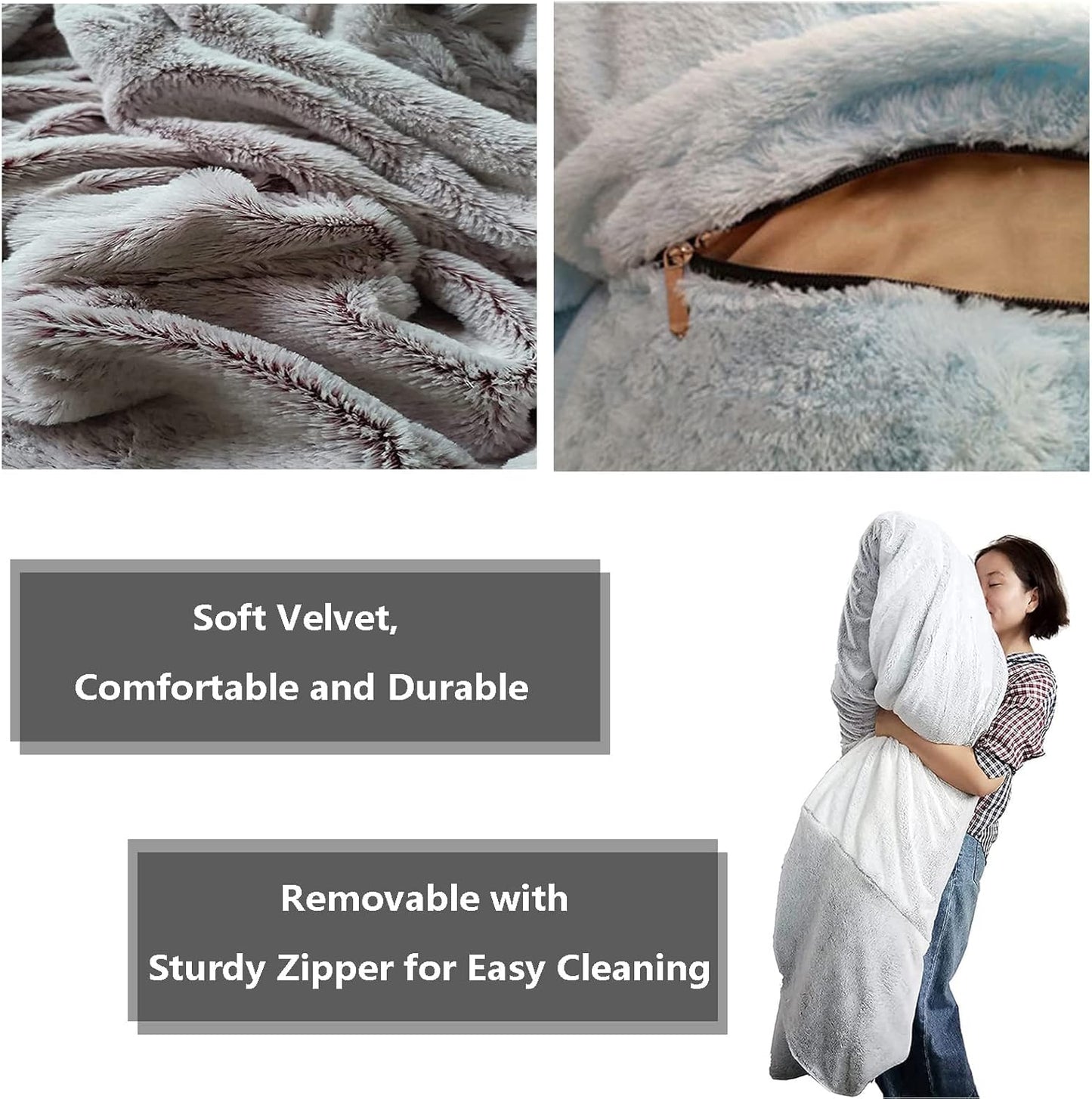 Big Huge Giant Bean Bag Chair for Adults, (No Filler) Bean Bag Chairs in Multiple Sizes and Colors Giant Foam-Filling Required- Machine Washable Covers, Double Stitched Seams (Yellow,7FT)