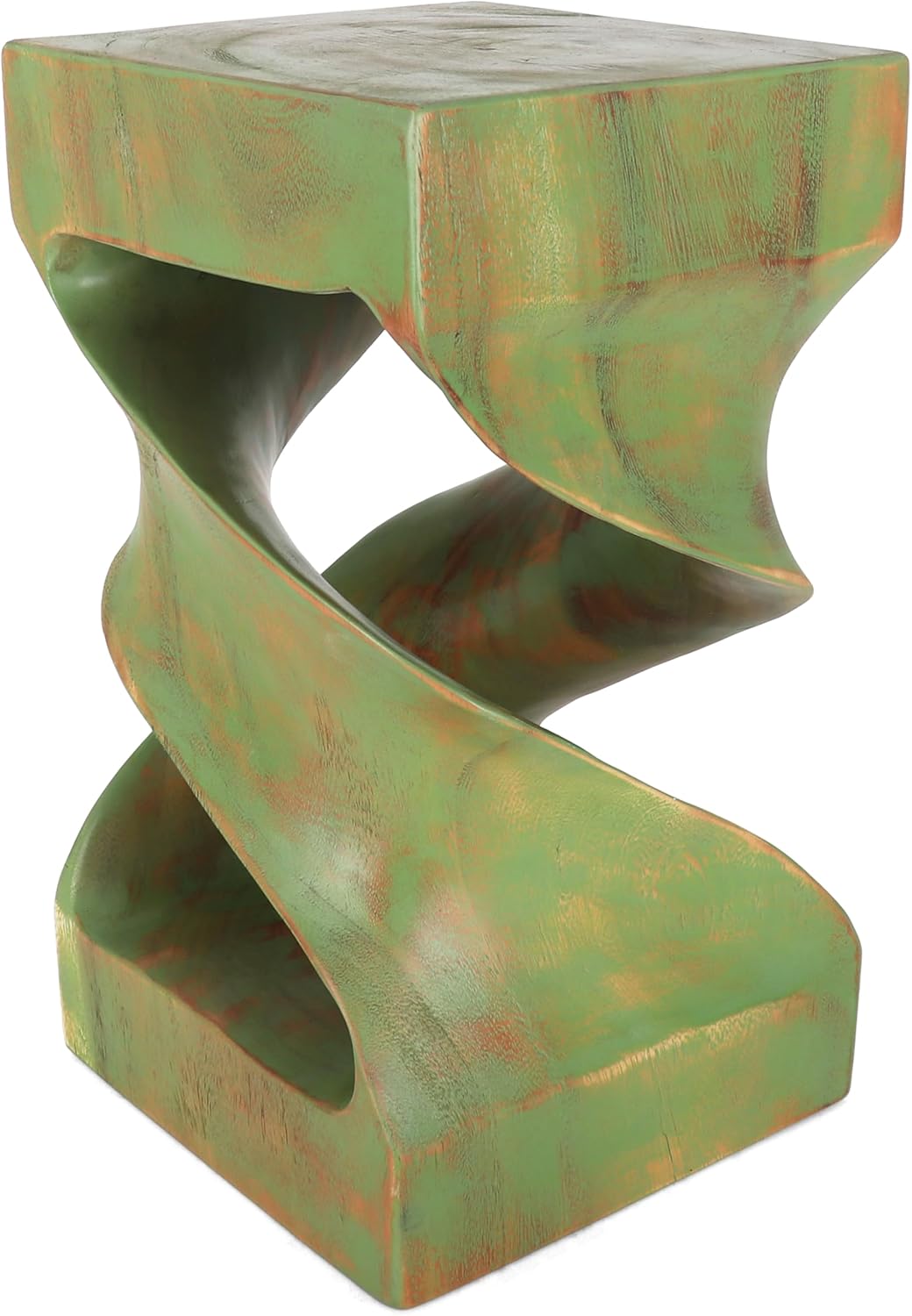 Rutledge & King Mid Century End Table - Round Wooden Side Table - 11" x 11" x 19.75" - Green