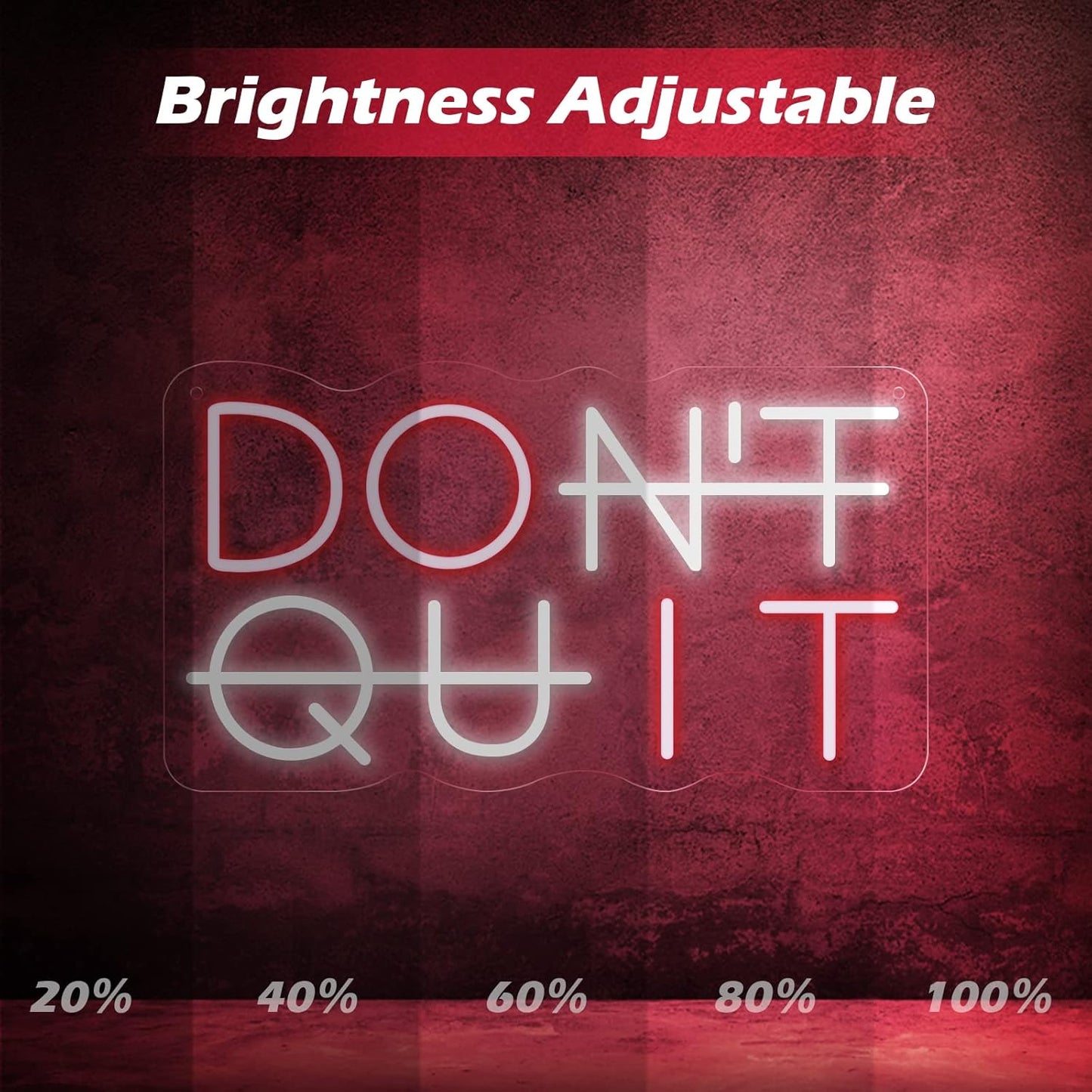 Don't Quit Neon Sign for Wall Decor, DO IT Neon Lights Party Decorations, USB Powered Switch LED Neon Lights Adjustable for Office, Gym, Man Cave, Gamer Room Decor