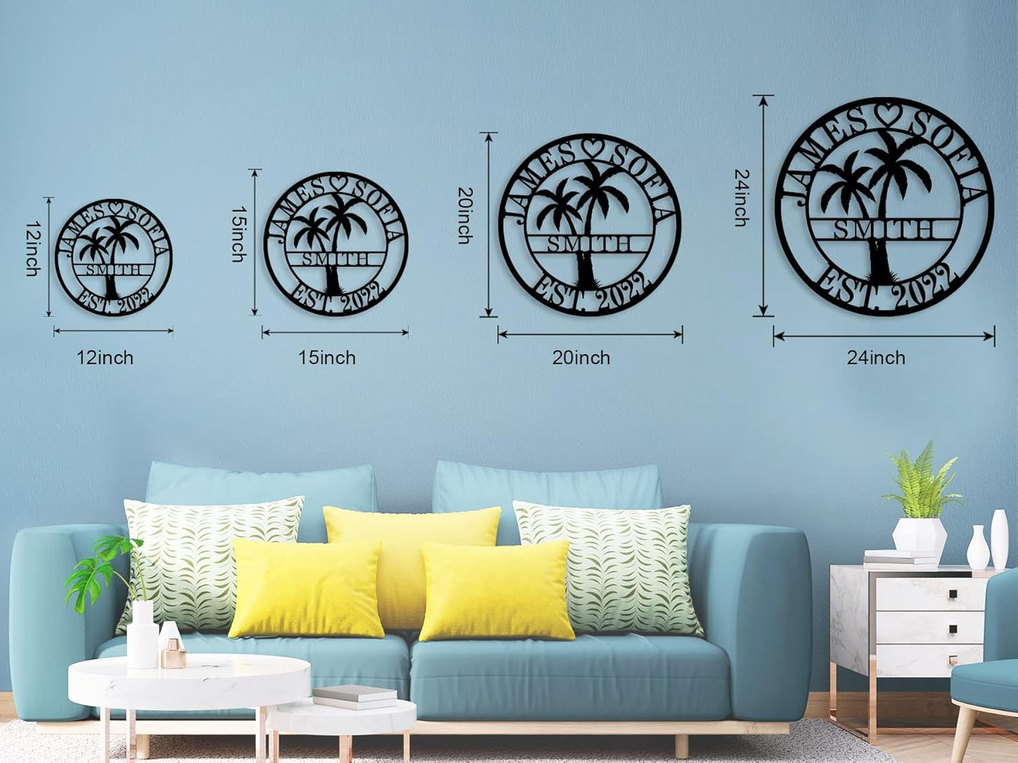 Personalized Metal Palm Tree Sign, Custom Signs Outdoor Palm Tree, Personalized Palm Tree Sign, Metal Palm Anniversary Gift, Palm Tree Metal Wall Art, Custom Metal Sign with Palm Tree