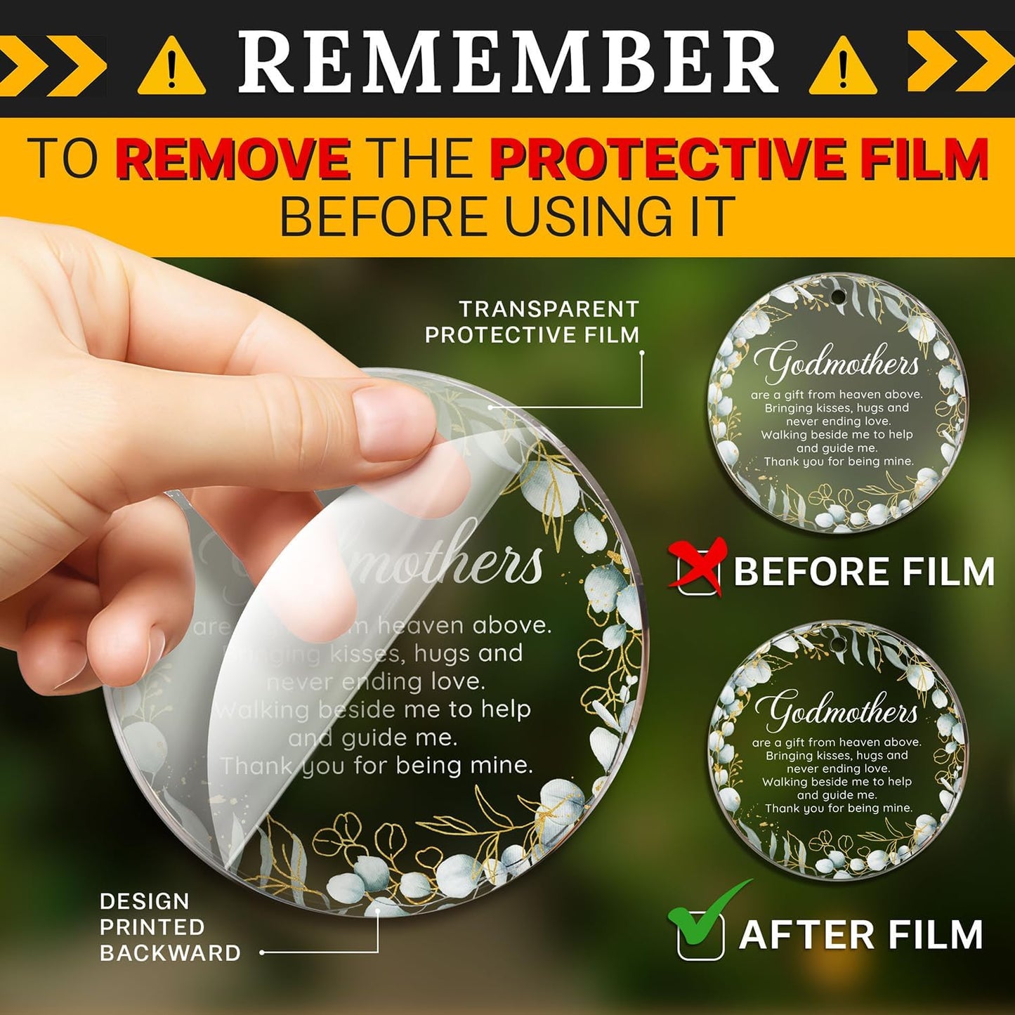 HEXMOZ Godmother Ornament - Godmother Gifts, Godparent Gifts from Godchild, Catholic Ornament, Present from Godchild - Acrylic Christmas Ornaments 2025