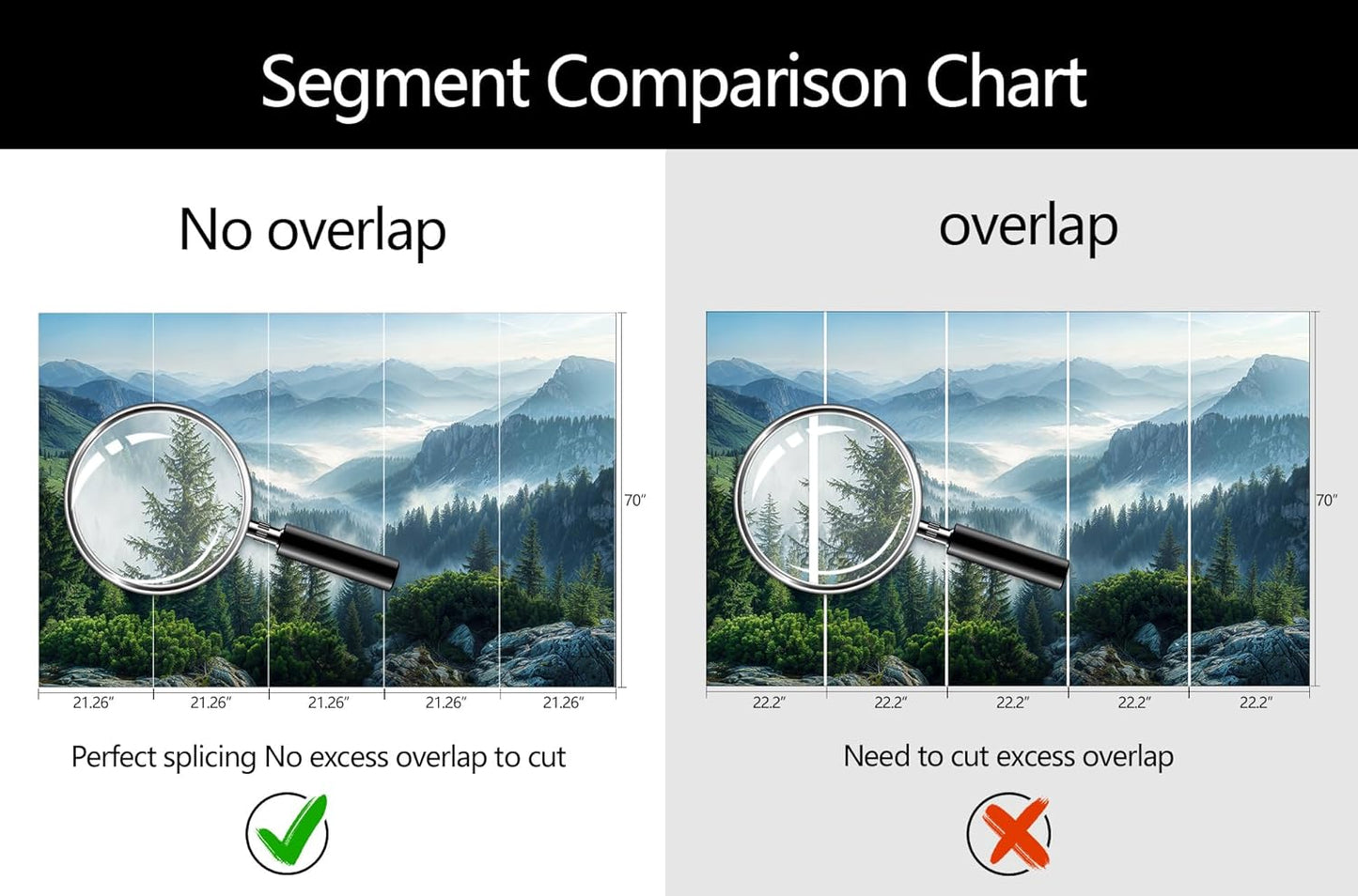 Misty Pine Forest Wallpaper Mountain Peaks Landscape Landscape Wall Mural (Not Peel and Stick)