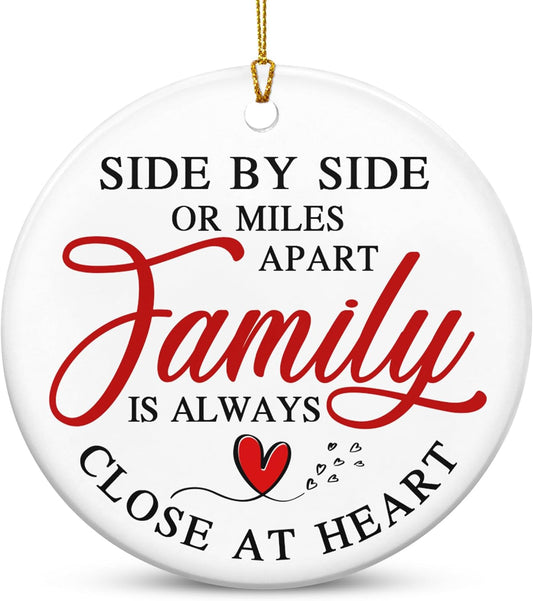 TEEZWONDER Family Ornament Gifts for Women Men - Ceramic Christmas Ornaments 2025 for Tree Decorations - Christmas Birthday Gifts for Mom Dad for Sister Brother, Grandma Grandpa Gift