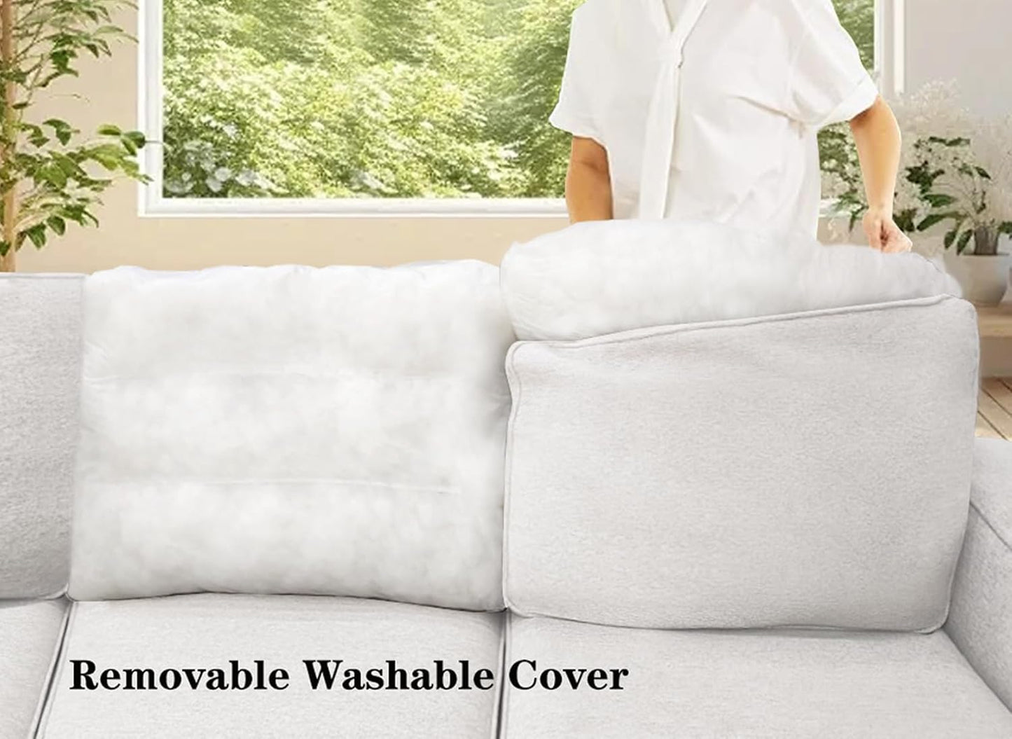 L Lengend Vansen Modular Sectional Sofa U Shaped Couch with Ottoman Modern Reversible Corner Sectional Couch for Living Room (Cream, U Shaped Sofa-3)