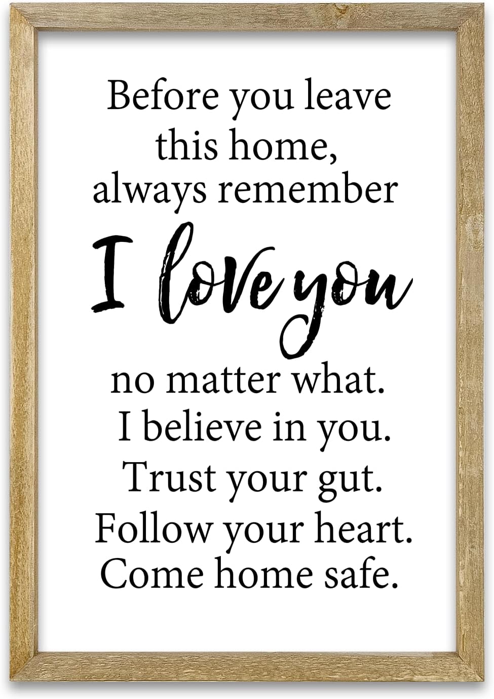 Before You Leave This Home Sign Wall Decor 16x11 Inch I Love You Inspirational Entryway Wood Framed Wall Hang Art (Wood)