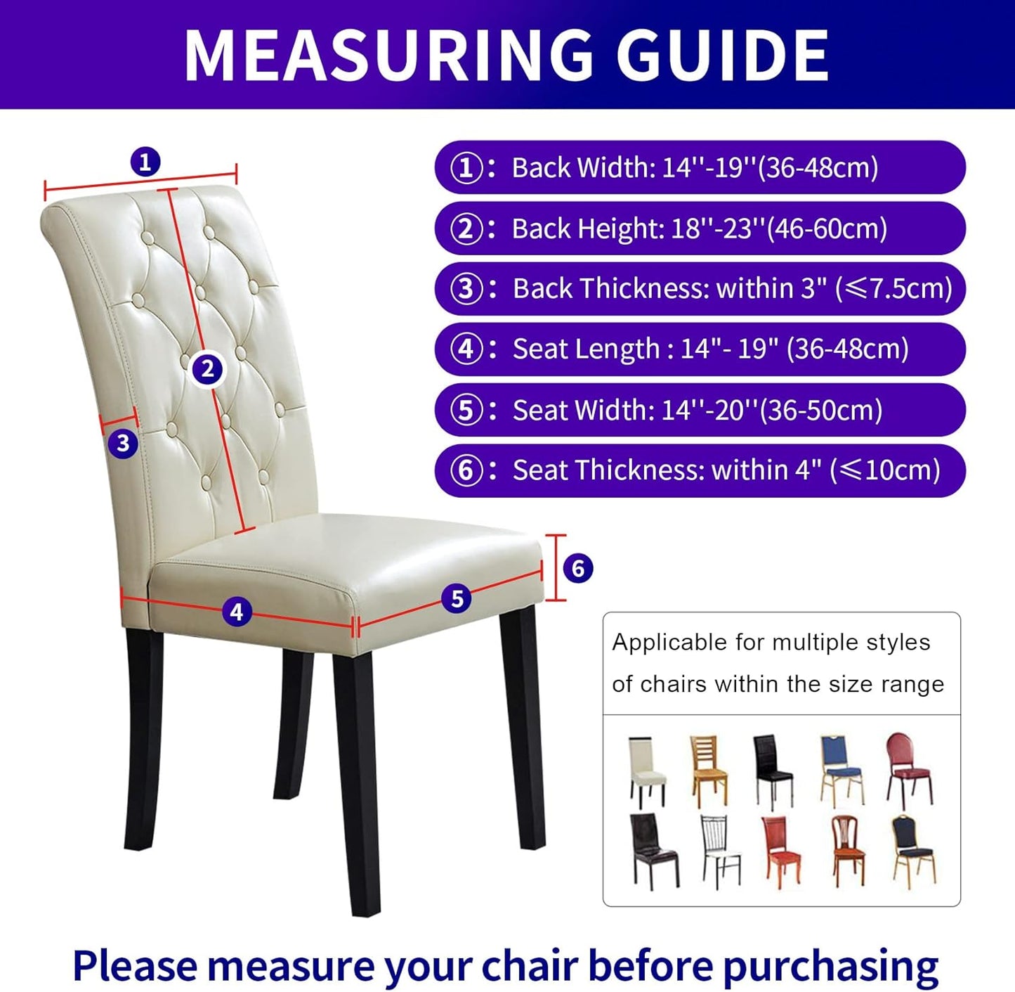 Howhic Stretch Chair Covers for Dining Room Set of 8, Removable Washable Dining Room Chair Covers, Dining Chair Slipcovers Seat Protector, Great Decor for Home and Banquet (Gold, 8 Pack)