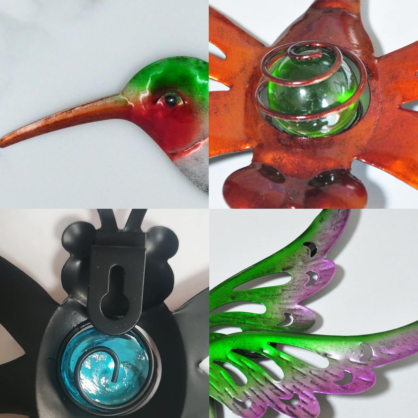 Hummingbird Butterfly Dragonfly Metal Wall Decor Outdoor Metal Wall Art Fence Decor Hanging Decorations for Garden Living Room Bedroom, Style 3