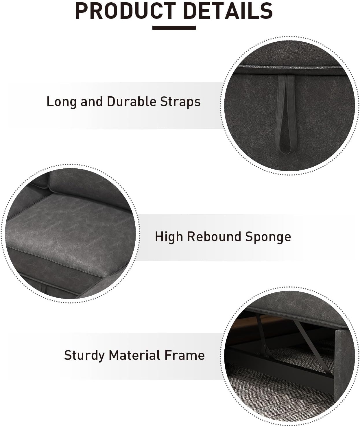 EBELLO Convertible Sleeper Sofa 3 in 1, Faux Leather Modern L-Shaped Couches for Living Room, Pull Out Sectional Futon Sofa Bed with Storage Space, USB Ports and Cup Holders for Bedroom