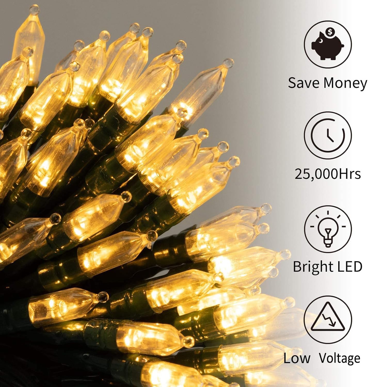 Battery Operated Christmas Lights 4 Pack 18 Feet 50 LED Clear Mini String Lights with 8 Modes Waterproof Tree Lights for Xmas Outdoor Indoor Holiday Party Garden Decor, Warm White