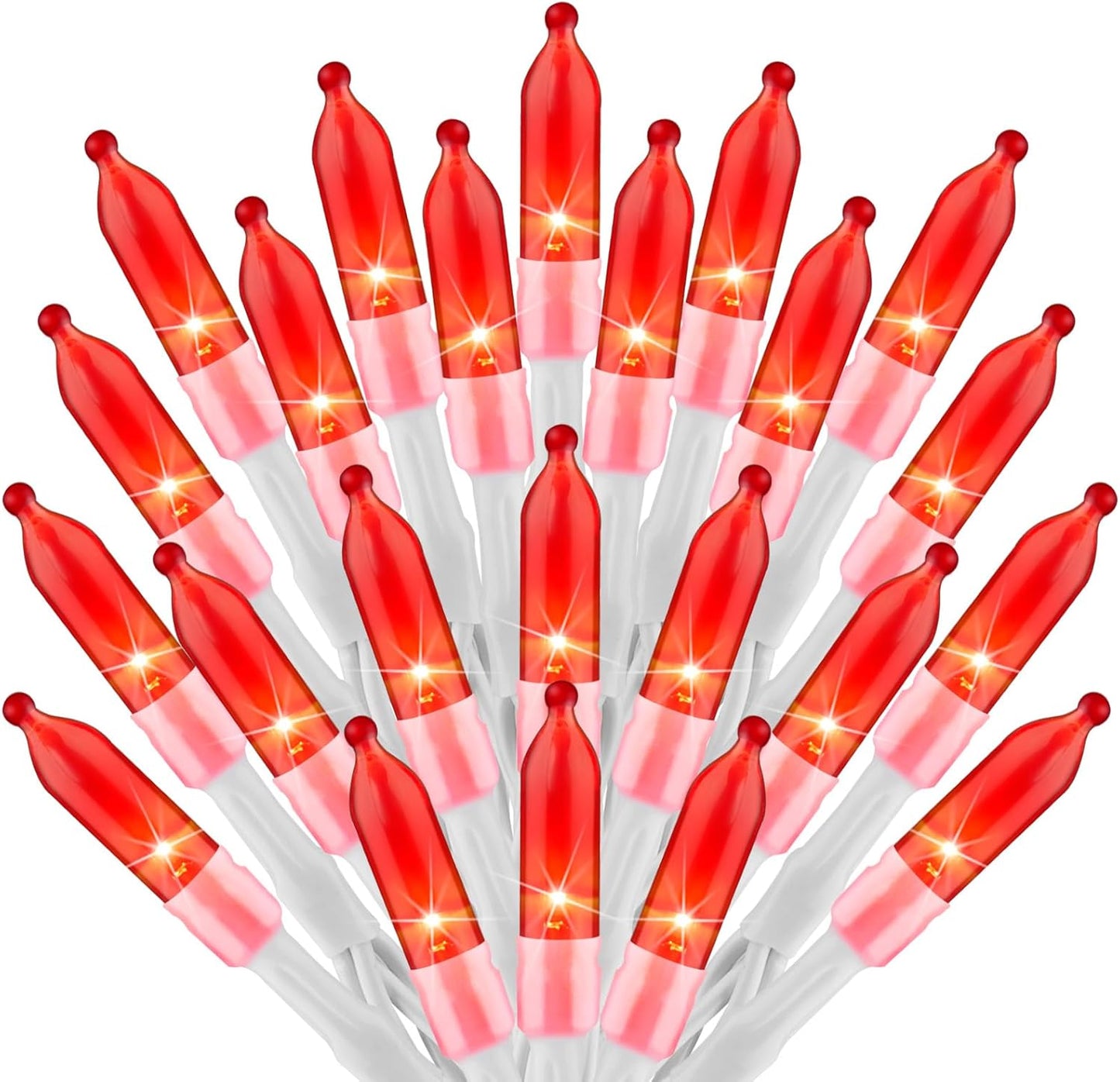 Red Mini Christmas Lights - 39 Feet 100 LED Fairy String Lights with 8 Lighting Modes Waterproof Connectable for Indoor Outdoor Xmas Tree Garland Wreath Holiday Valentine's Day Decoration