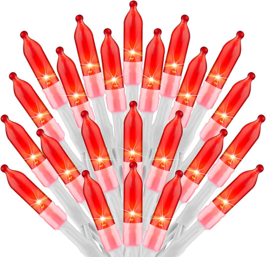 Red Mini Christmas Lights - 39 Feet 100 LED Fairy String Lights with 8 Lighting Modes Waterproof Connectable for Indoor Outdoor Xmas Tree Garland Wreath Holiday Valentine's Day Decoration