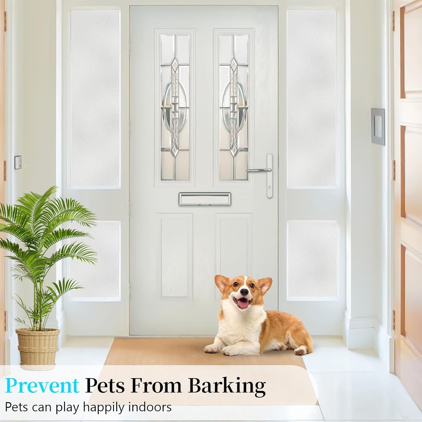 Niviy Etched Privacy Window Film Frosted Glass Static Cling Non Adhesive Window Frost Film for Home Office, White, 35.4 x 78.7 inch