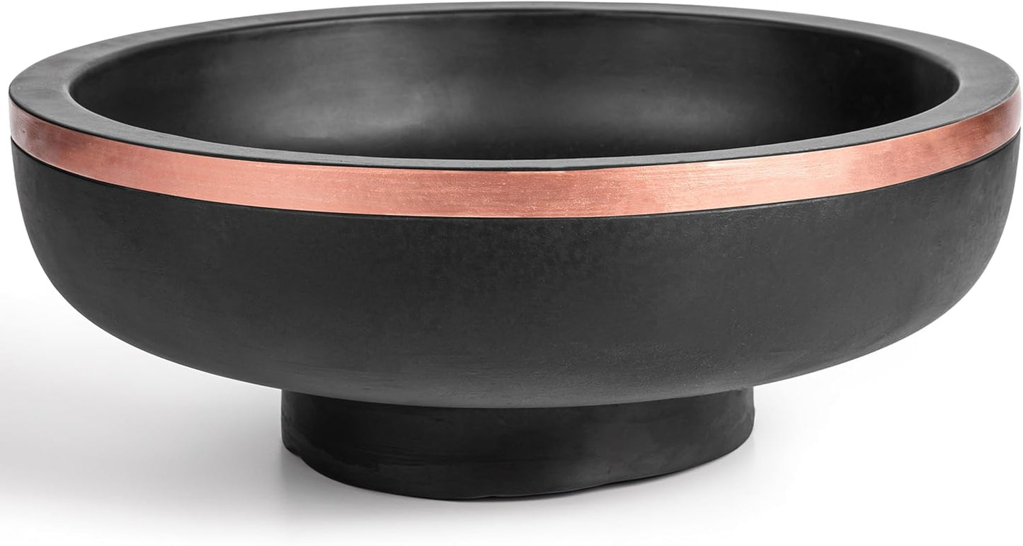 Concrete Fruit Bowl for Kitchen Counter - Large Decorative Bowls for Home Decor - Modern Key Bowl for Entryway Table - Hand-Poured Pedestal Bowl for Keys