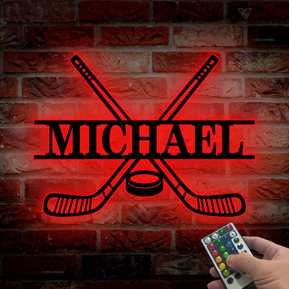 Custom Field Hockey LED Wall Sign – Personalized Name Sign Light Up, Sports Neon Signs For Wall Decor, Field Hockey Decor for Girls, Players, Fans, Teams