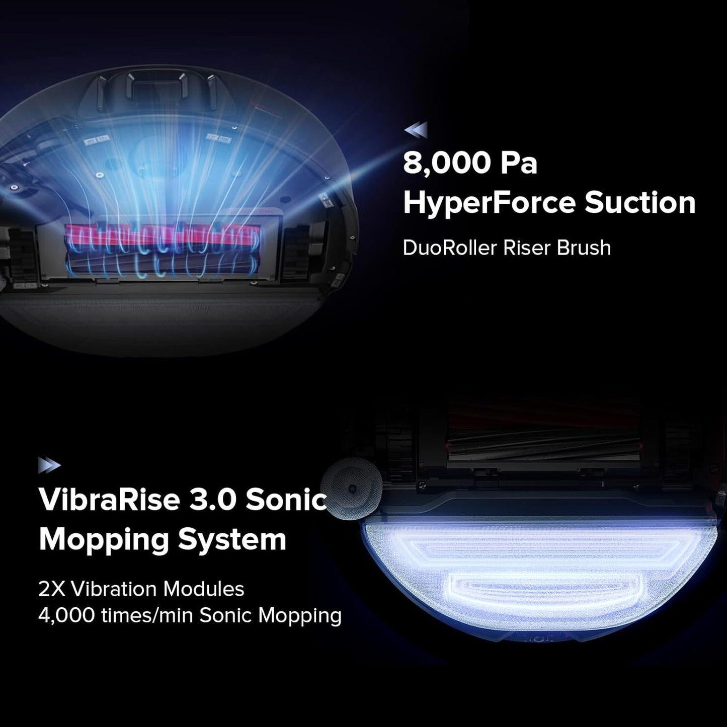 roborock S8 Max Ultra Robot Vacuum and Mop, All-in-One Dock, PreciSense LiDAR Navigation, Smart Dirt Detection, Self-Emptying, 8000Pa Suction for Various Floors, 20mm Auto Lifting for Carpet, Black