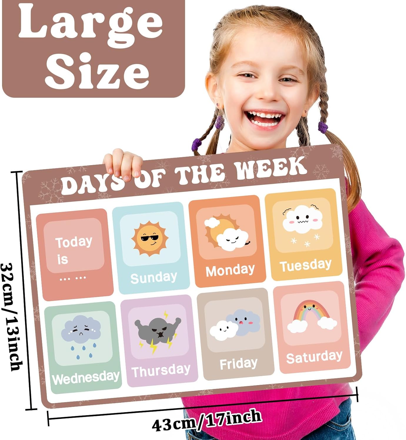 Educational Preschool Placemats for Kids Set of 6 Boho Toddler Plastic Placemat Reusable Washable Children Montessori Eat Table Mat for Homeschool Nursery Kindergarten Classroom Dining Table