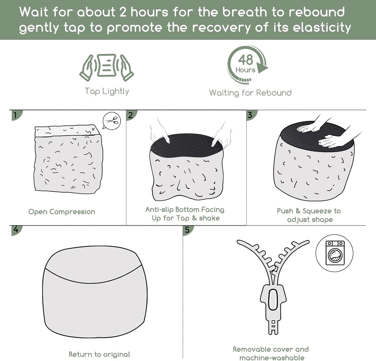 HIGOGOGO Round Stuffed Pouf Ottoman, Plaid Poufs with Foam Chunk Filling, Fluffy and Furry Pouf Foot Stool Storage Ottoman, 20 X 15 Floor Poufs Foot Rest for Living Room, Pink