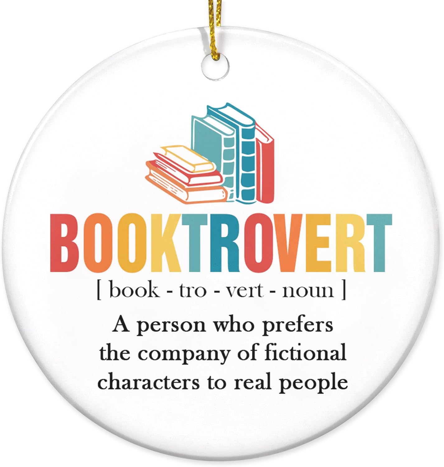 2025 Christmas Ornaments - Book Lovers Gift Ideas, Ceramic Ornament for Librarian, Nerd, Christmas Tree Decoration