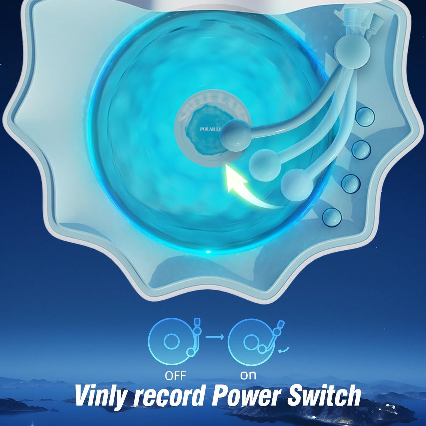 Northern Lights Projector, Night Light Projector for Bedroom Built-in Bluetooth Speaker, White Noise, Shell Night Light for Room Decor/Gift for Kids/Party/Music/Relaxation/Birthday (Blue)