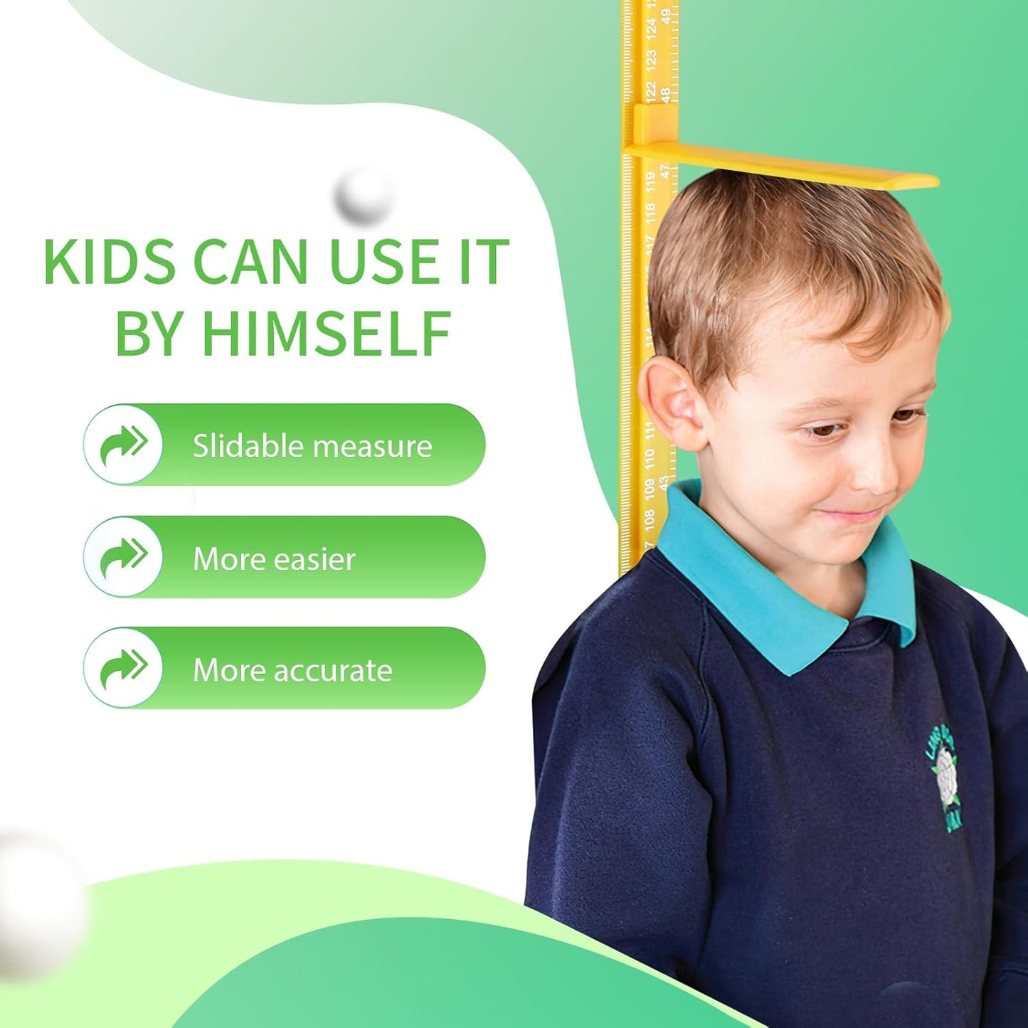 Growth Chart for Wall, Children Height Measurement,3D Removable Growth Height Chart,Splicing Height Ruler for Kids Baby Nursery 79 inch (Yellow)