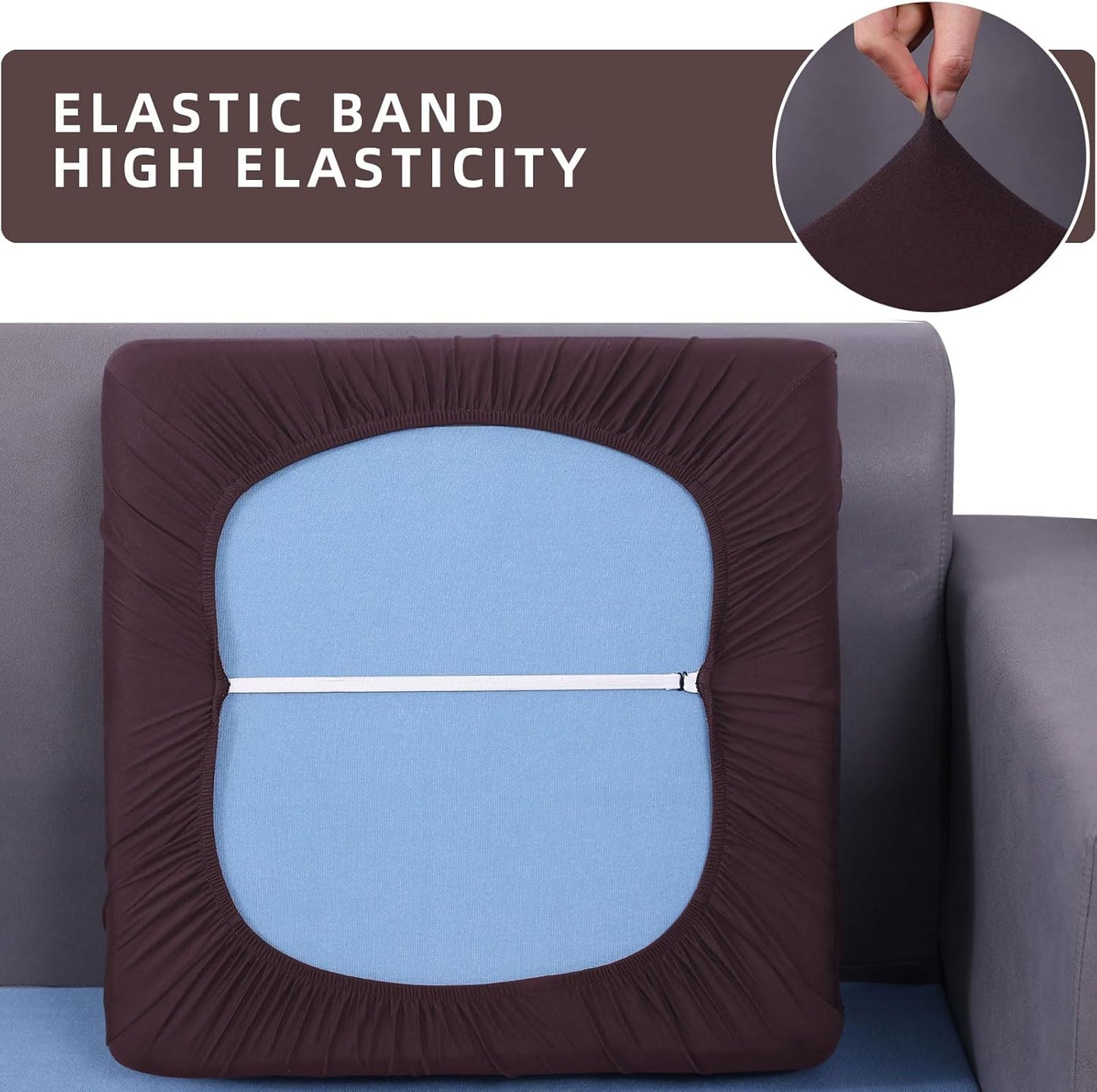 hyha Waterproof Couch Cushion Covers, Sectional Sofa Slipcovers Washable, L Shape Chaise Dog Couch Covers for Sectional Sofa, Universal Furniture Protector (1 Piece for Chaise XL, Chocolate)