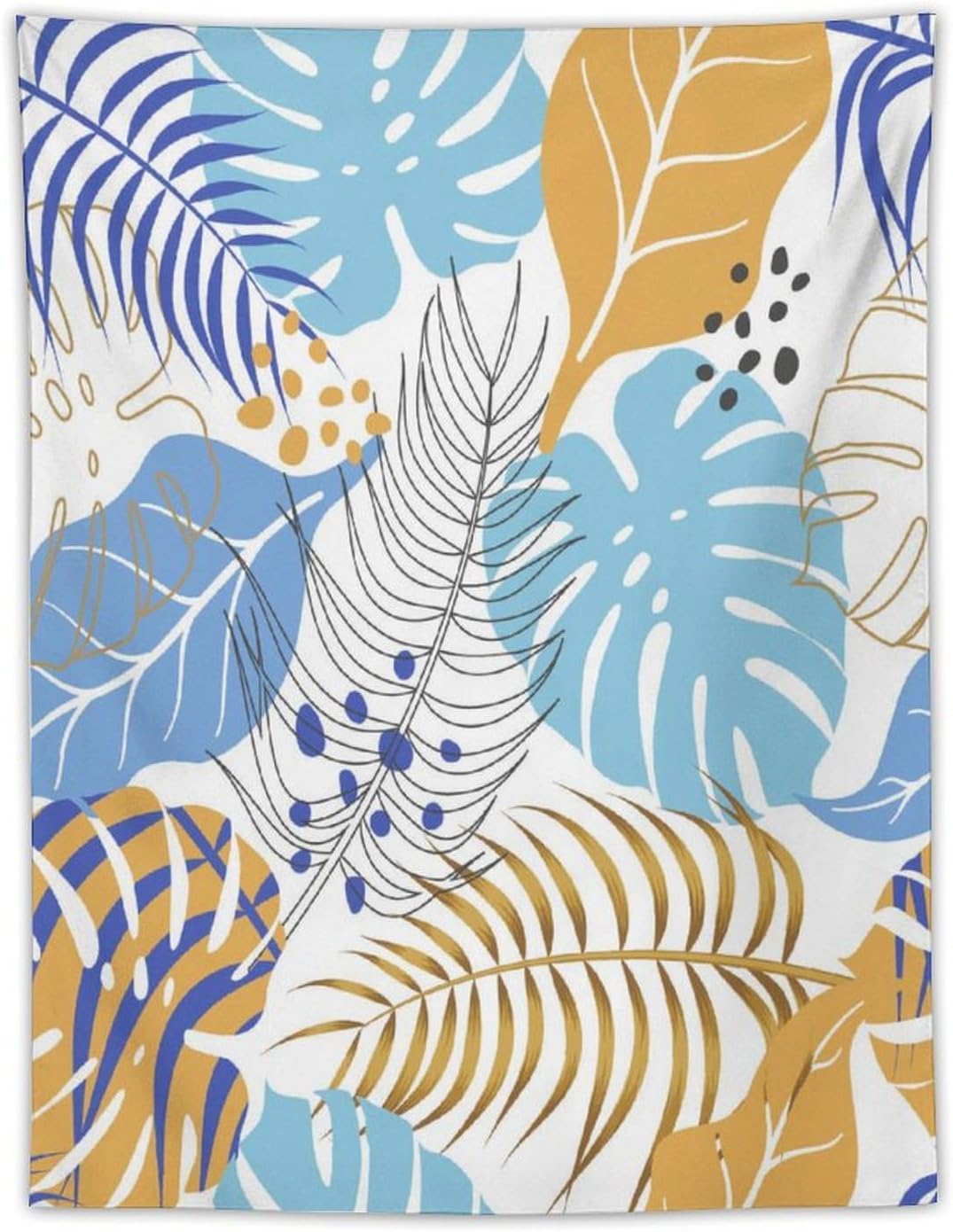 ICMOLYYENLO Tropical Palm Leaves Wall Tapestry, Wall Art for Room Decoration Beautiful Wall Hanging for Bedroom Living Room Dormitory Apartment 50x60 Inch