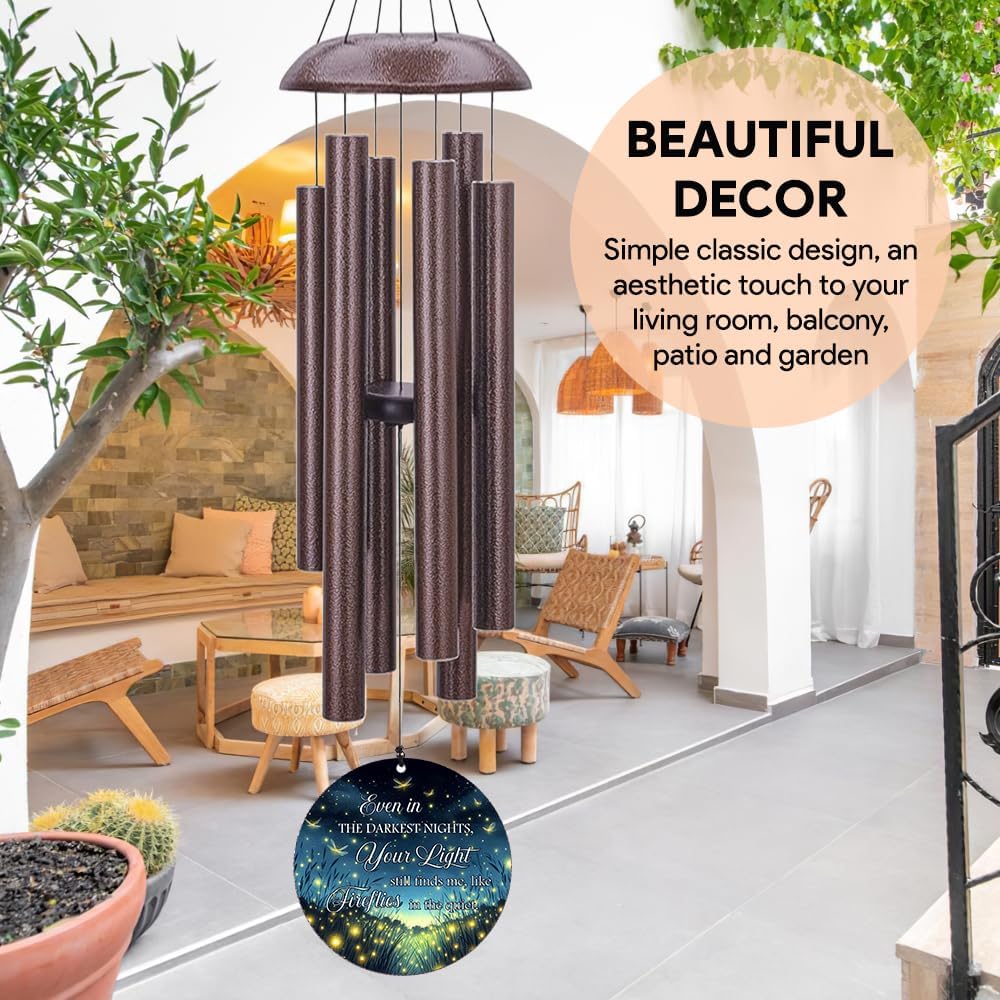 Personalized Sympathy Wind Chimes, 36inch Customized Wind Chime, Memorial Gifts for Loss of Loved One, Wind Chimes in Loving Memory of Dad/Mom, Condolences Gifts for Funeral