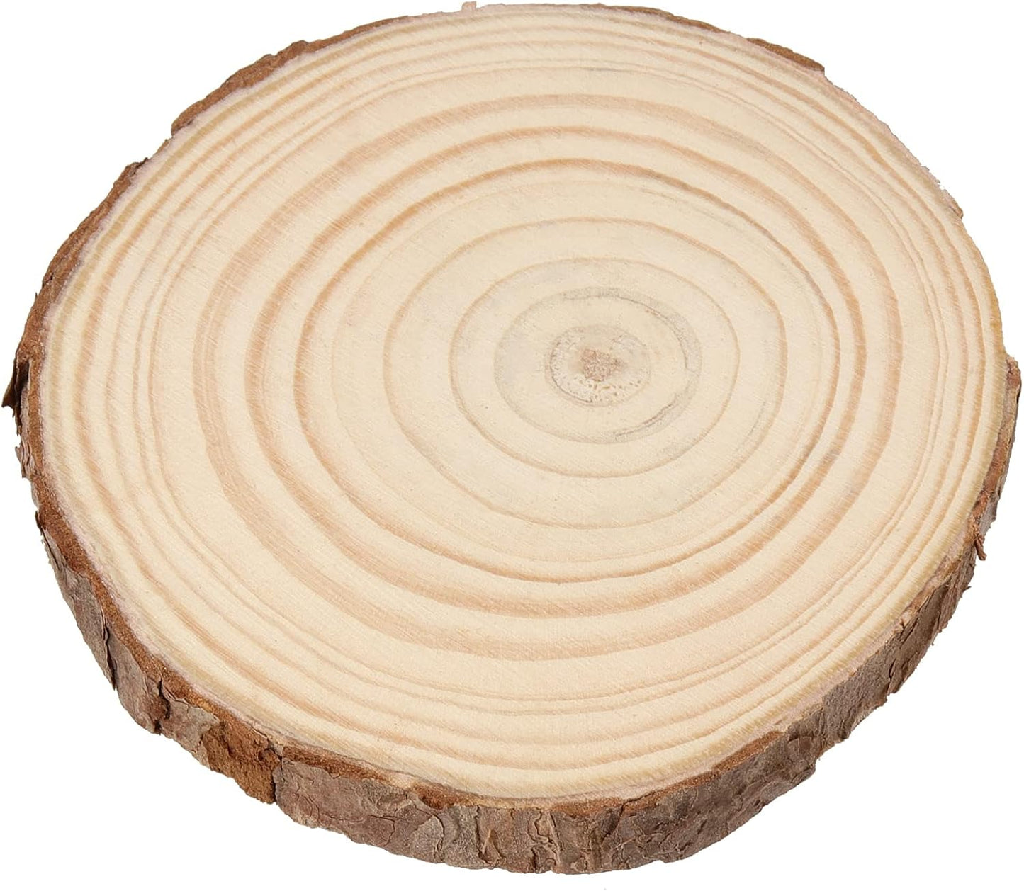 JOIKIT 8 PCS 6-7 Inches Natural Wood Slices, 3/4 Inch Thick Unfinished Wooden Circles with Bark, Round Log Discs Wood Rounds for Crafts, DIY Painting, Christmas Ornaments, Wedding Decorations