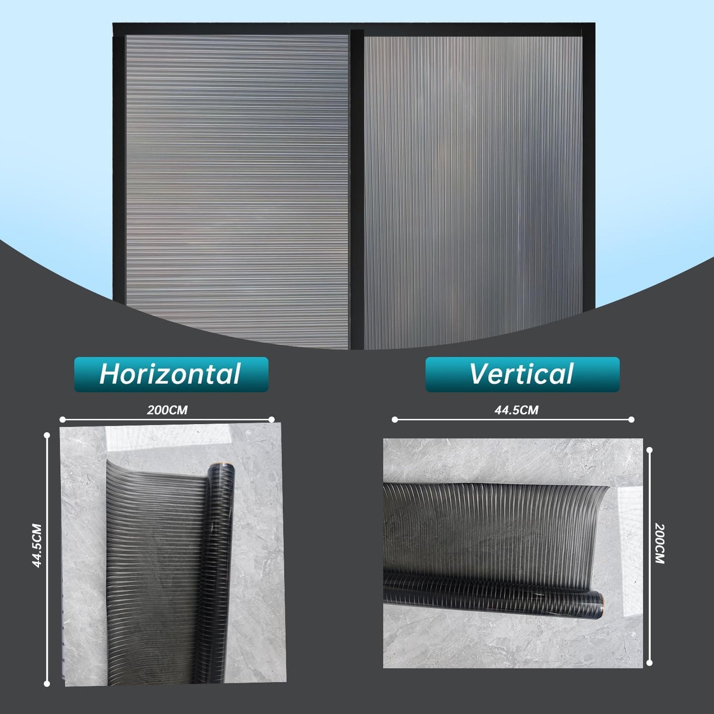 Frosted Glass Window Privacy Film Decorative, Bathroom Privacy Film for Glass Windows Cover, Static Cling, Removable, Reusable, Anti-UV, Anti-Glare, Heat Blocking,Changhong, 23.6X196.9Inch