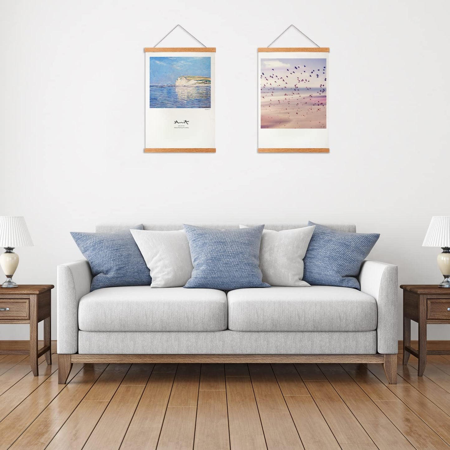 FALAMON Teak Wood Magnetic Poster Frame Hanger for Prints, Photos, Pictures, Maps, Scrolls, and Canvas Artwork