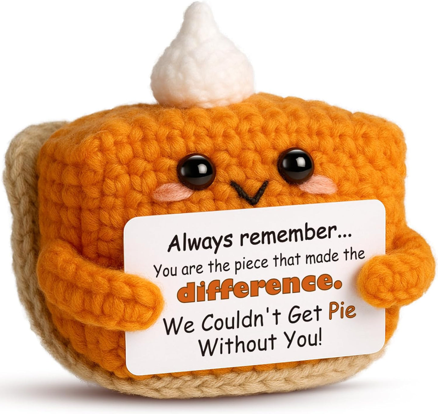 Crochet Appreciation Pumpkin Pie - Farewell Gifts for Coworkers, Bosses, Employees, Volunteers, Teachers, Mini Fall Office Decor for Leaving, Going Away, New Beginning, Retirement, Thank You