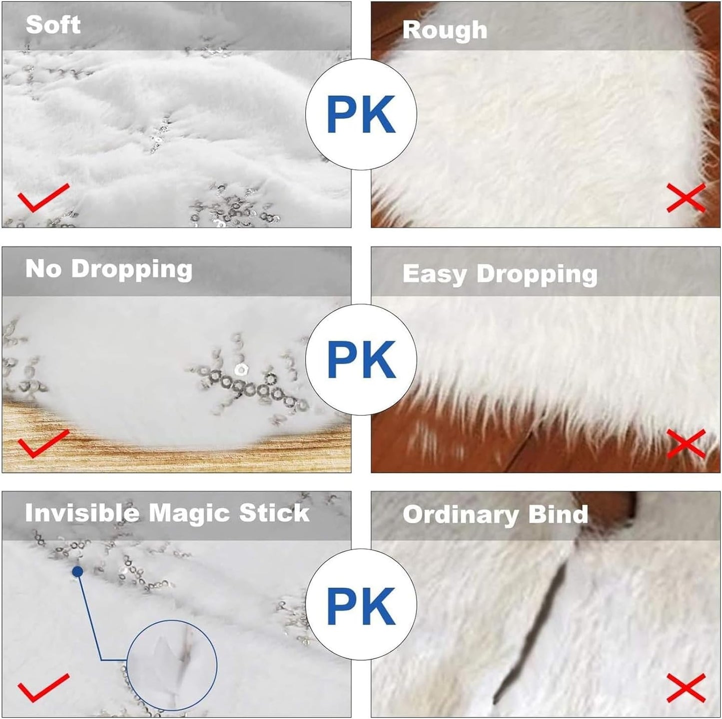 30inch White Christmas Tree Skirt Tree Carpet Blanket, Soft 2.5ft Xmas Christmas Tree Blanket with Silver Snowflake White Faux Fur Carpet for Christmas Holidays Decoration Party