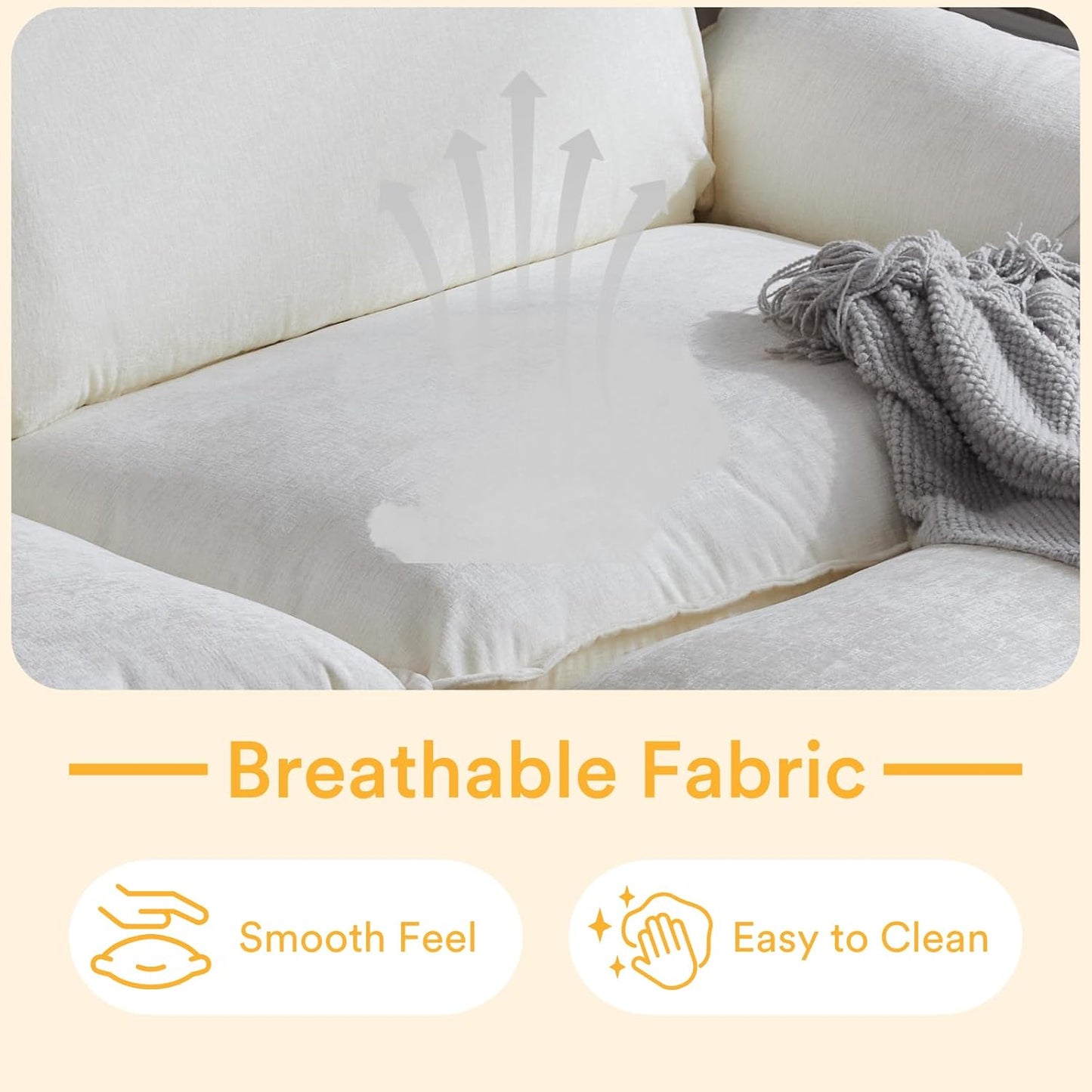 Karl home Oversized Accent Chair Chenille Sofa with Chaise, Modern Sofa Chair with Removable Ottoman Modular 1-Seater Couch and 2-Layer Ottoman for Living Room, Apartment, Studio, Beige