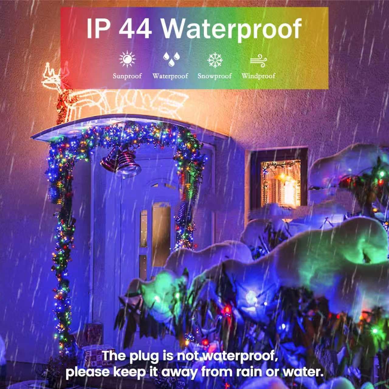 Upgraded 75.8 FT 200 LED Multicolored Christmas Lights Outdoor and Indoor, Extendable Green Wire, Memory Function & Timer & 8 Modes, Waterproof Super Bright Lights for Xmas Tree Holiday Party Garden