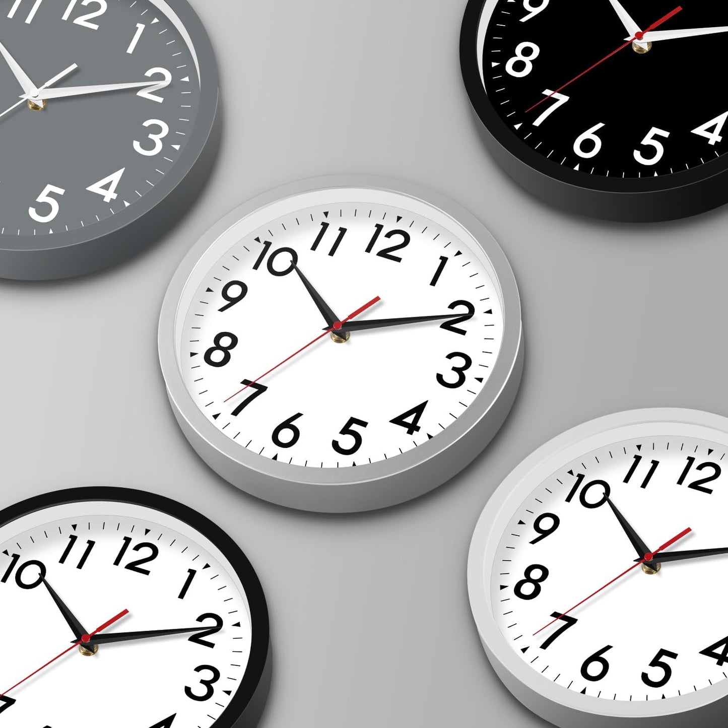 14 Inch Wall Clock Large Battery Operated Big Silent Non Ticking Analog Clock Decorative for Living Room Office Kitchen Outdoor Classroom Bedroom Bathroom School(Black)