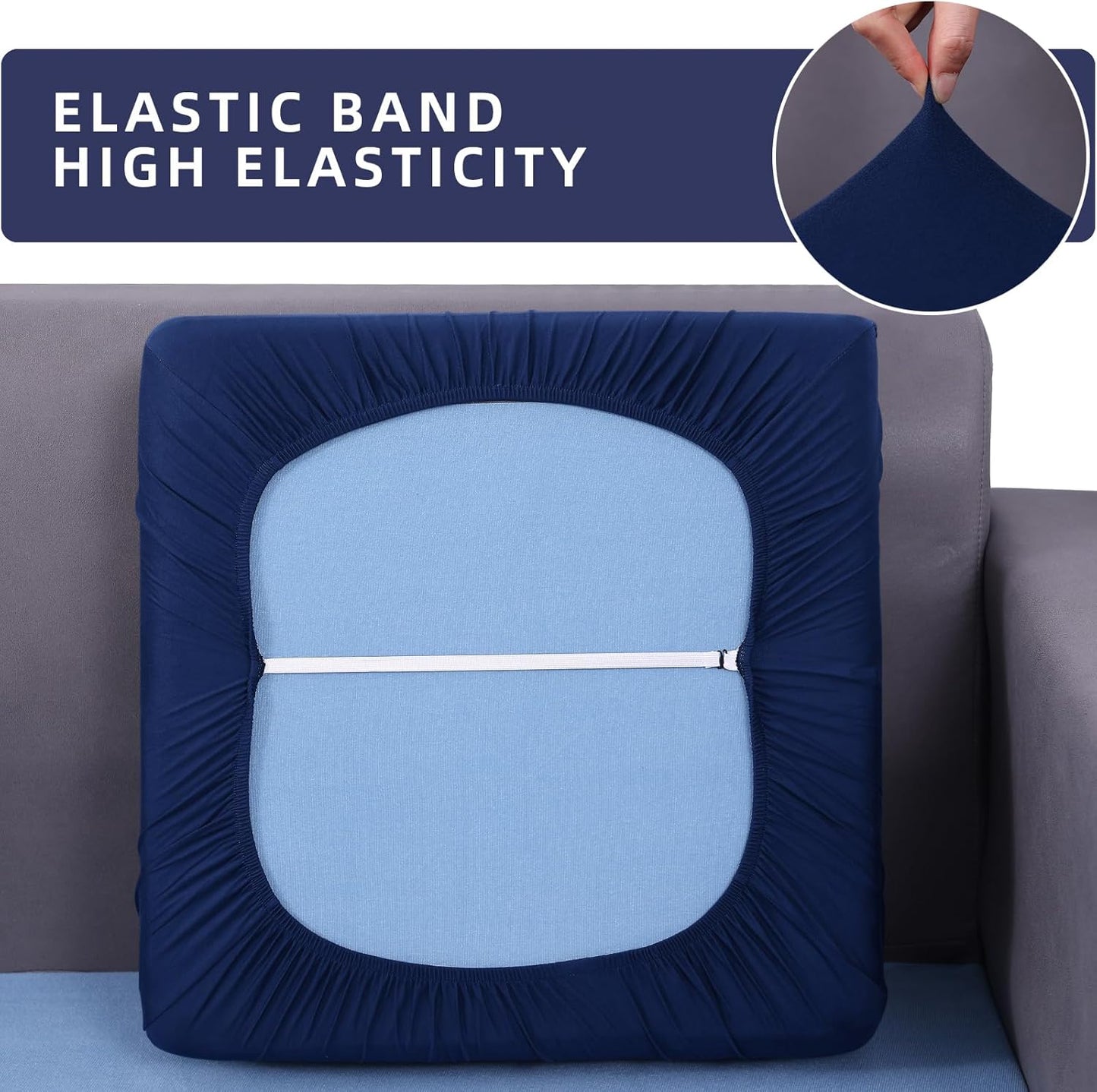 hyha Waterproof Couch Cushion Covers, Sectional Sofa Slipcovers Washable, L Shape Chaise Dog Couch Covers for Sectional Sofa, Universal Furniture Protector (1 Piece for Chaise, Navy)